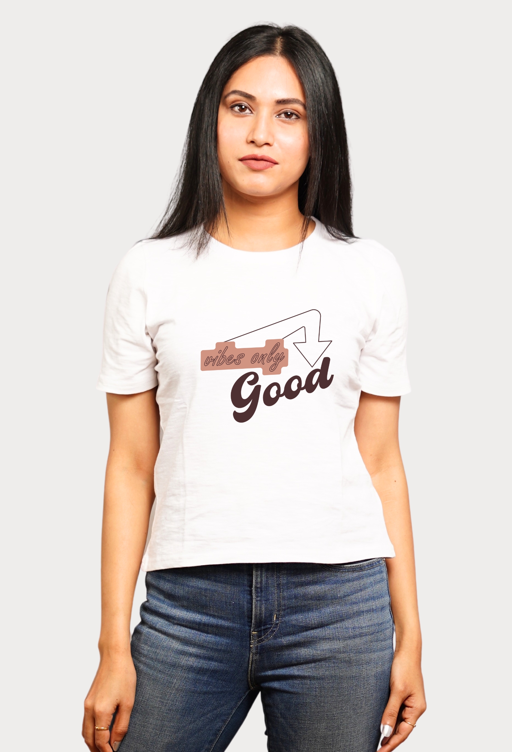 VIBES ONLY GOOD SNOW WHITE CLASSIC T-SHIRT