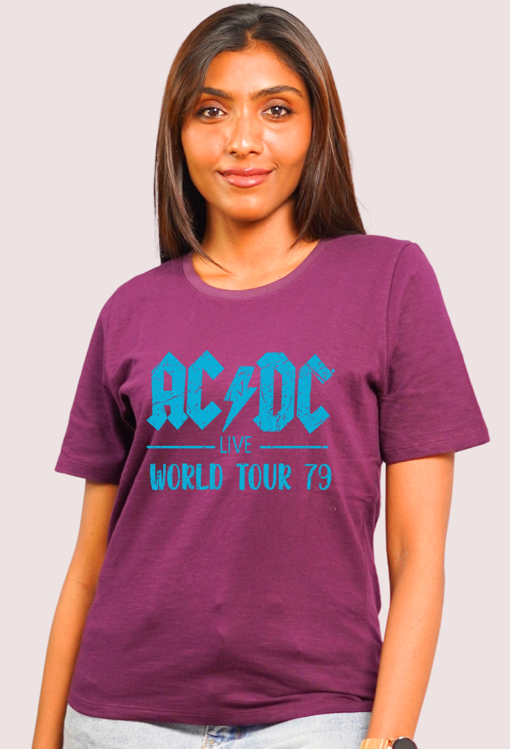 AC DC PLUM VINTAGE T-SHIRT