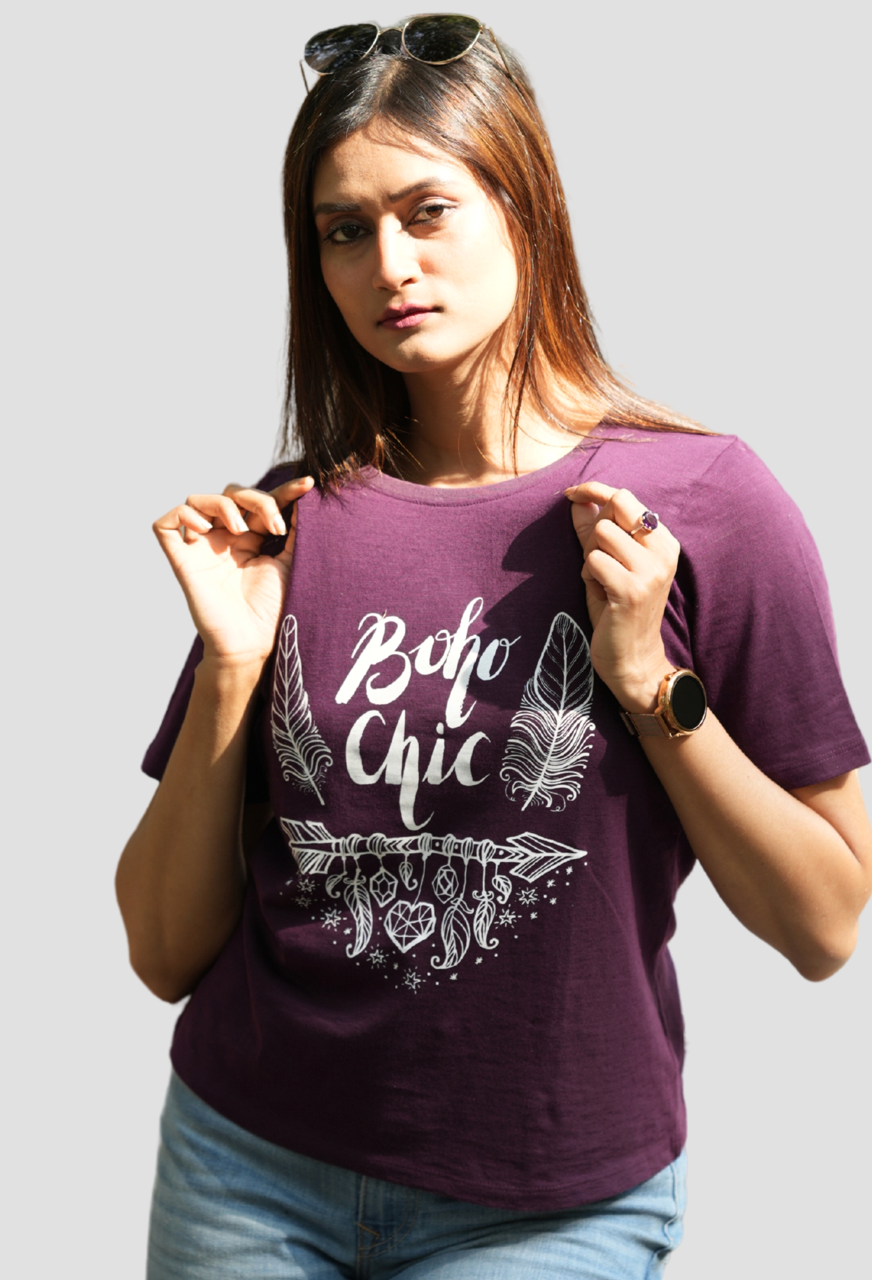 BOHO CHIC PLUM VINTAGE T-SHIRT