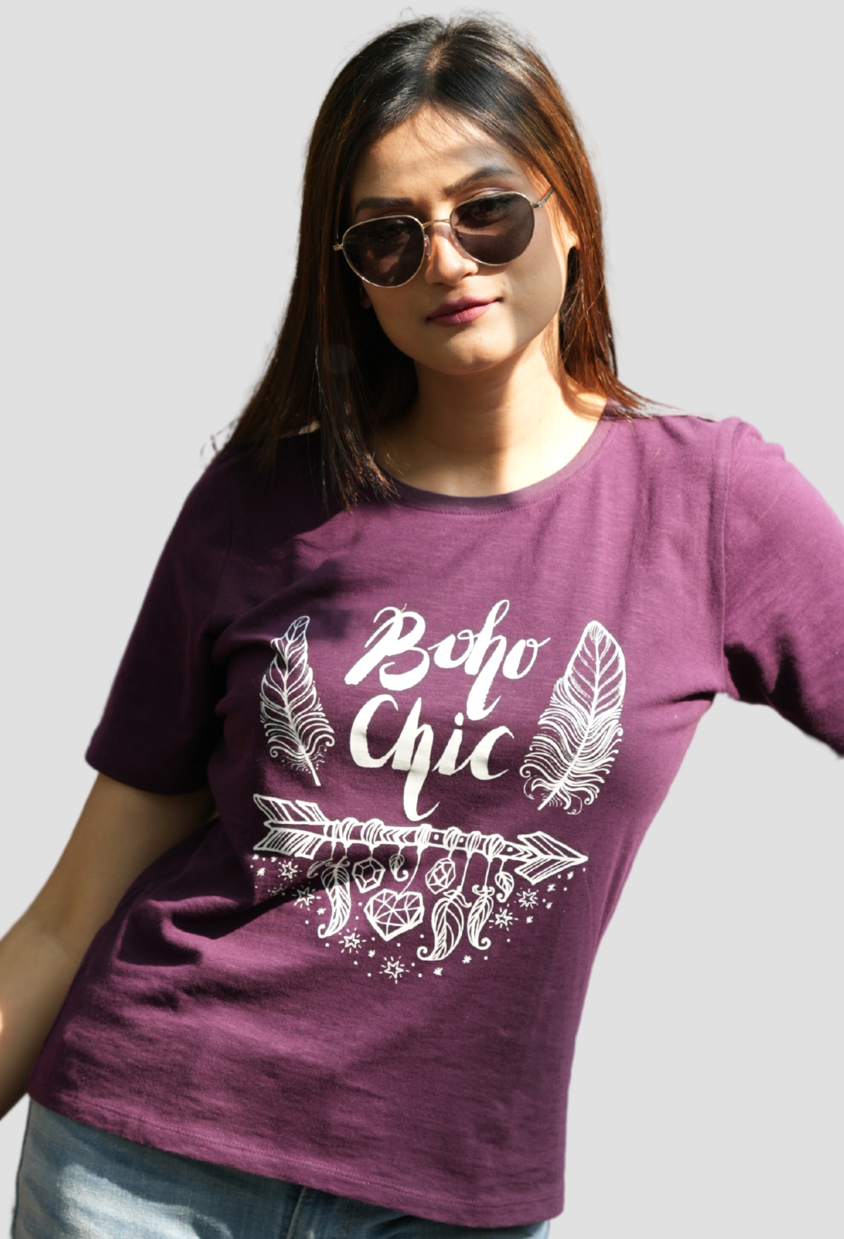 BOHO CHIC PLUM VINTAGE T-SHIRT