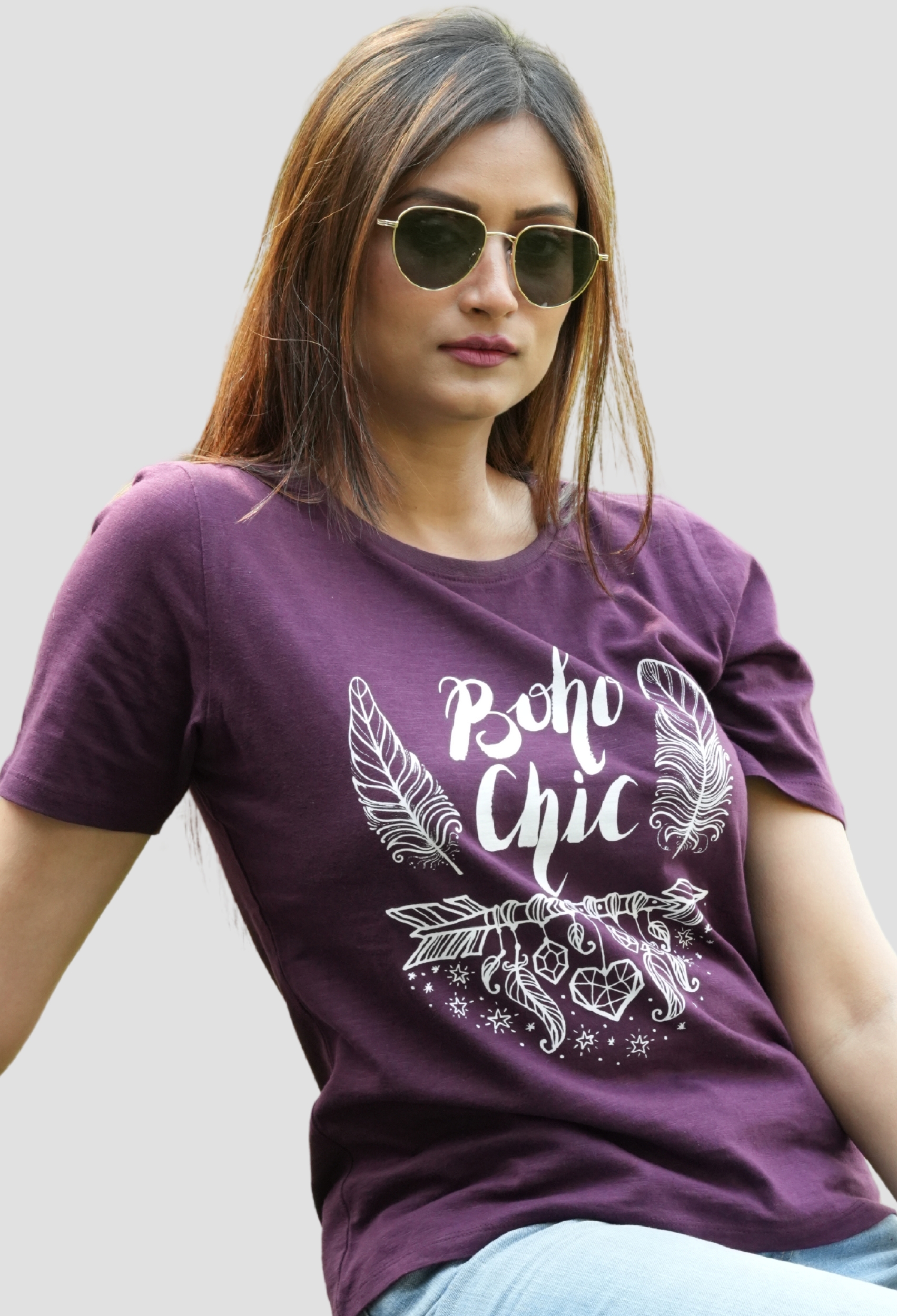 BOHO CHIC PLUM VINTAGE T-SHIRT