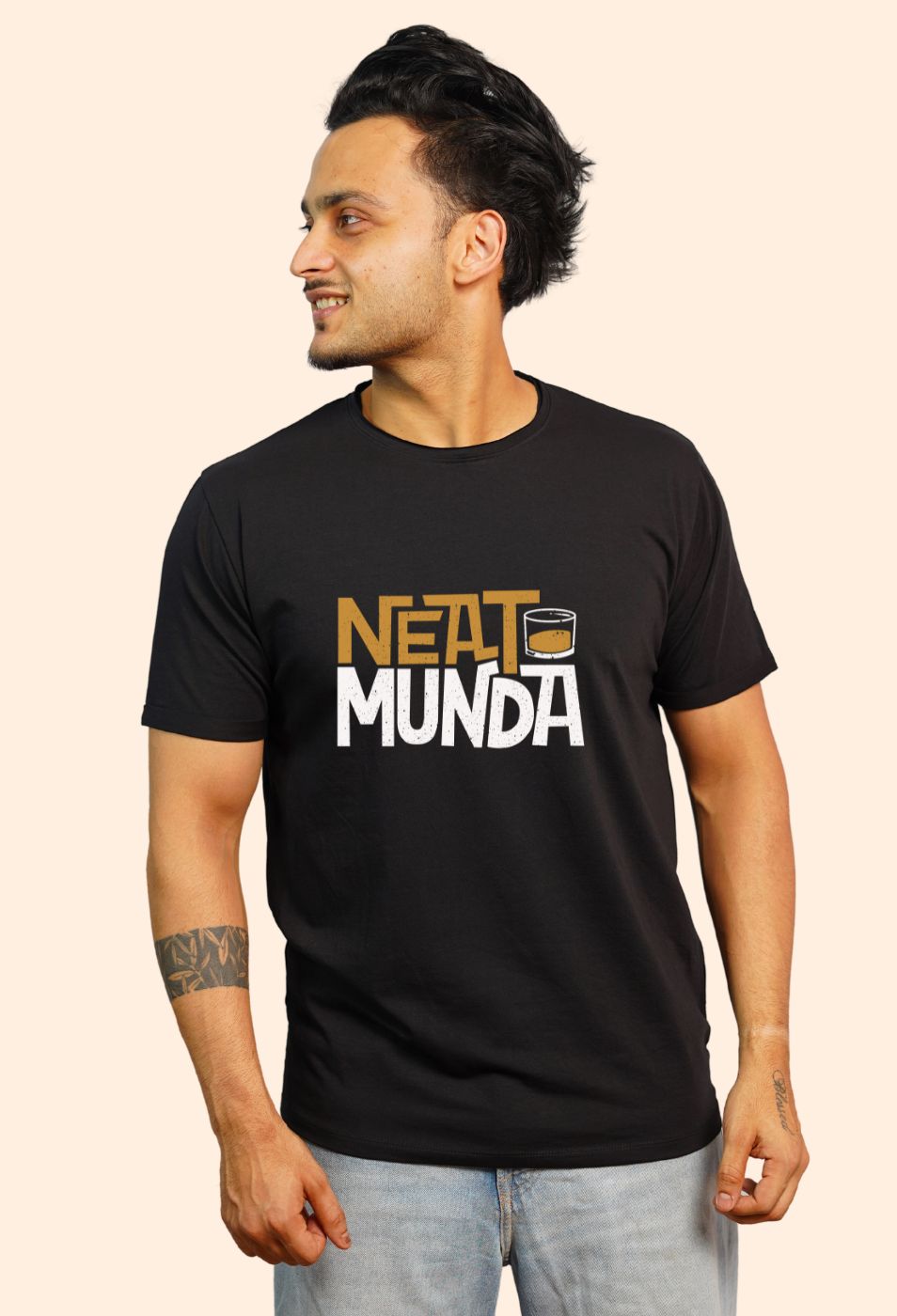 NEAT MUNDA PURE BLACK CLASSIC T-SHIRT