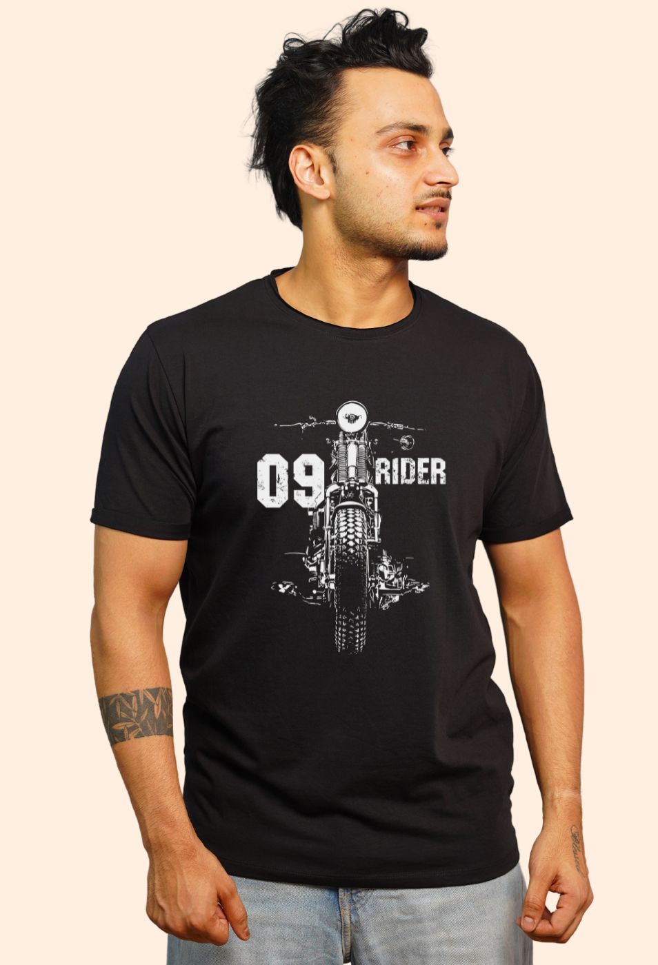 RIDER PURE BLACK CLASSIC T-SHIRT