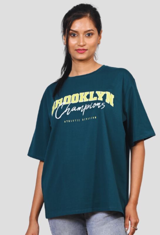 BROOKLYN TEAL GREEN LOOSE FIT T-SHIRT BROOKLYN TEAL GREEN LOOSE FIT T-SHIRT