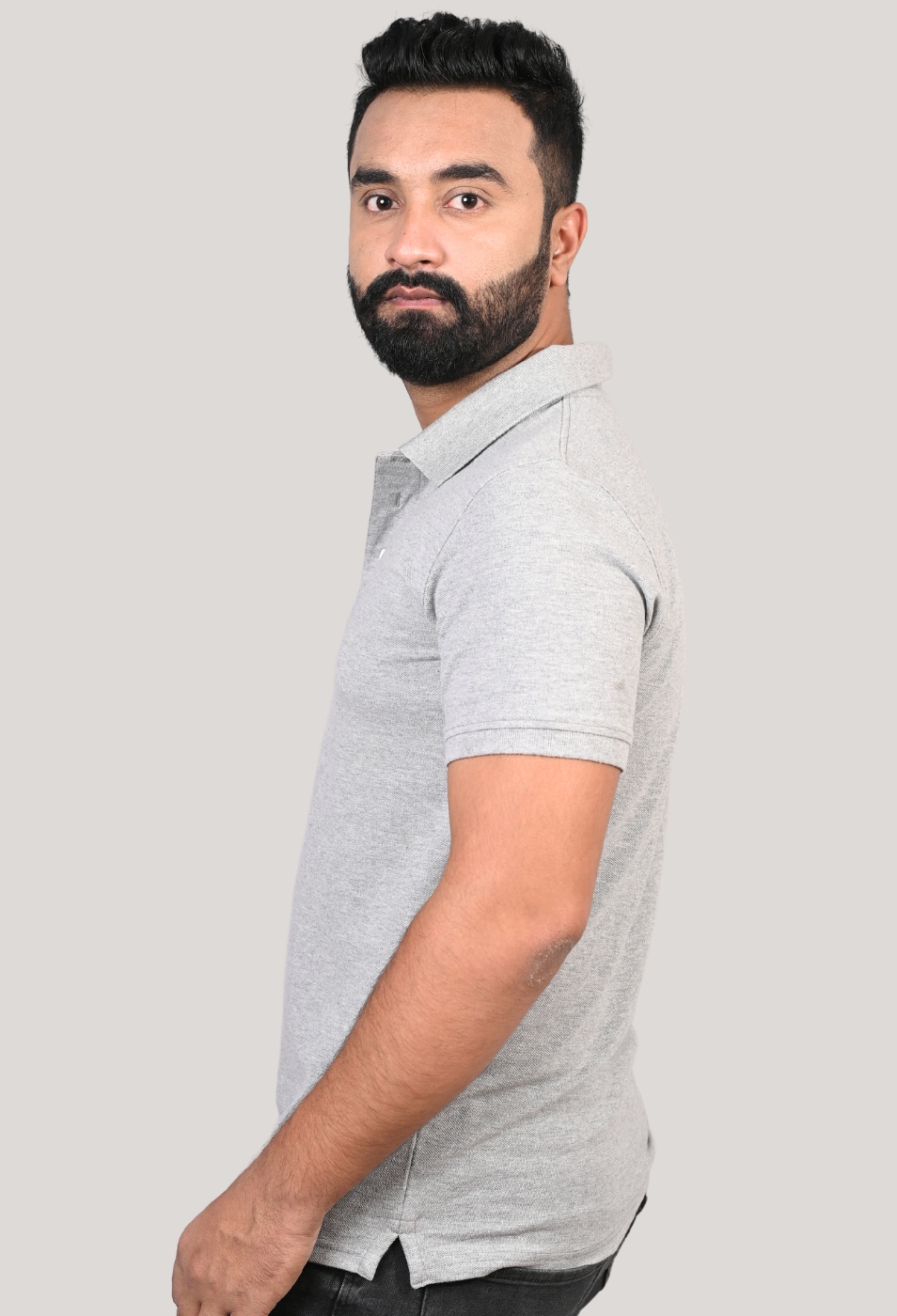 GREY POLO T-SHIRT