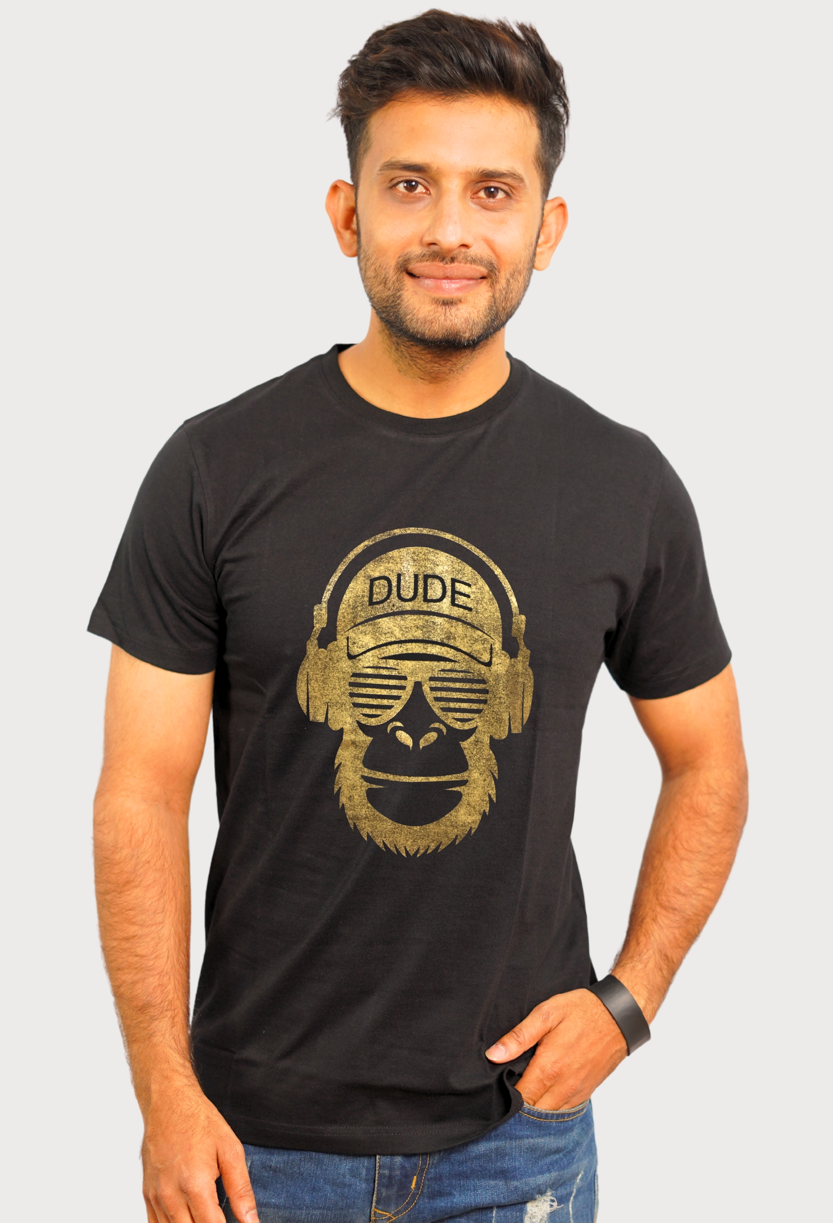 GOLDEN DUDE PURE BLACK CLASSIC T-SHIRT