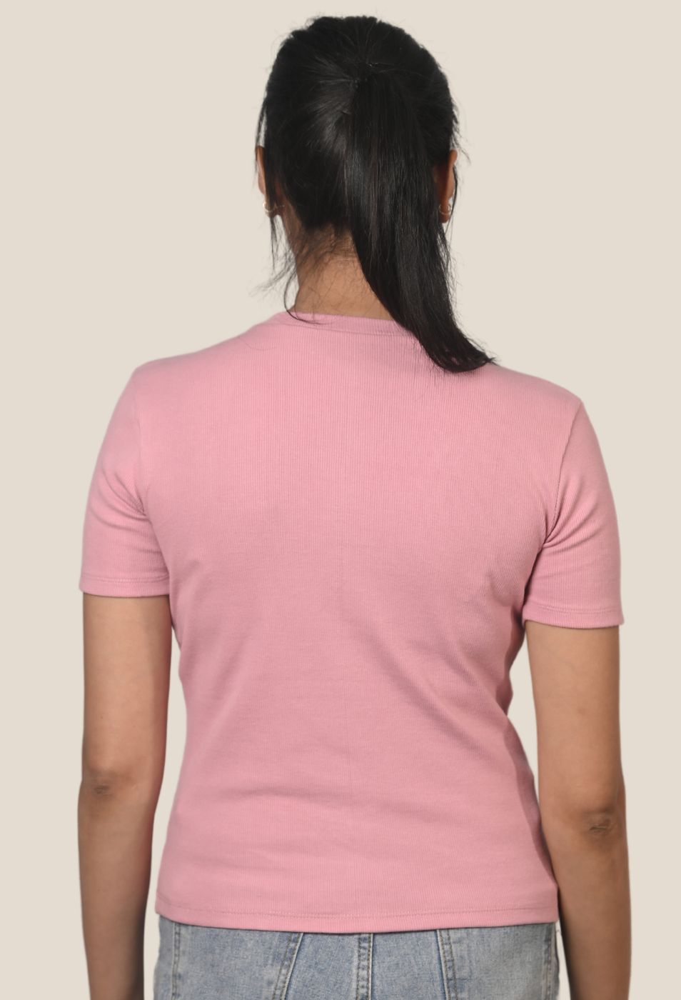 PINK RIBBED T-SHIRT PINK RIBBED T-SHIRT
