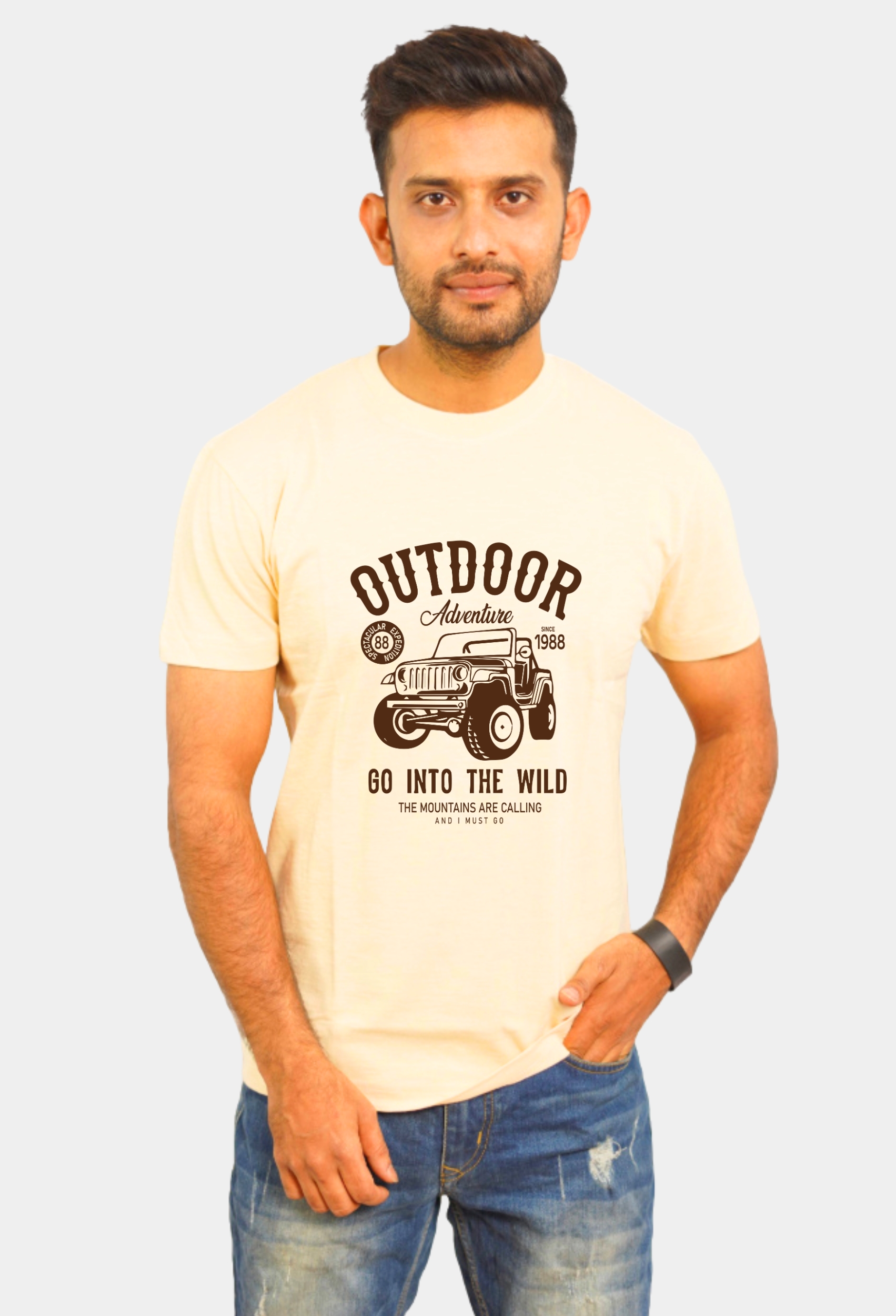 OOTDOOR CREAM VINTAGE T- SHIRT