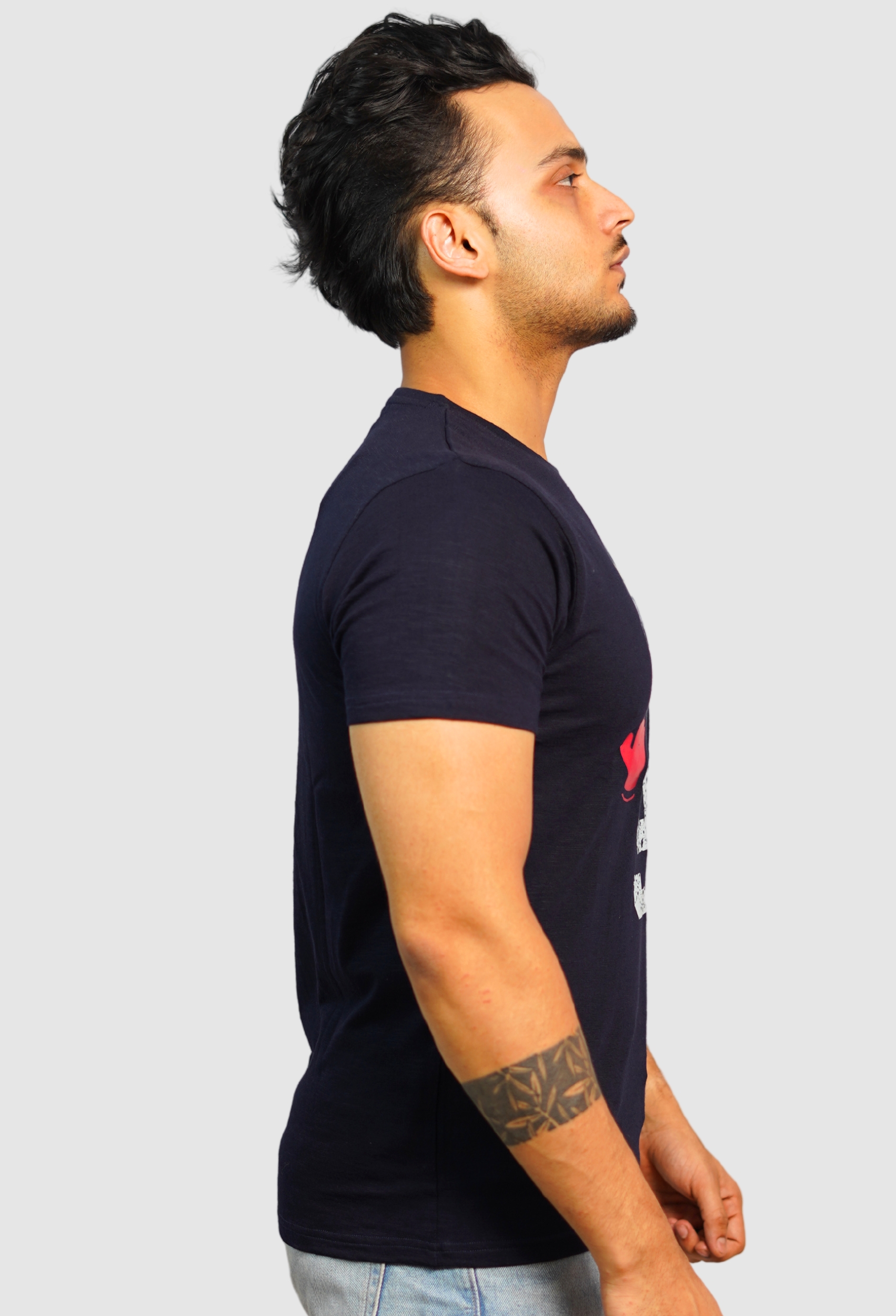 NAVY BLUE PRINTED VINTAGE T- SHIRT