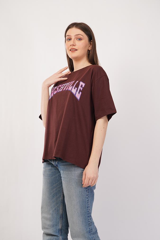 TrendyBrown Women's Loose Fit T-Shirt – Single Jersey 180 GSM | S, M, L