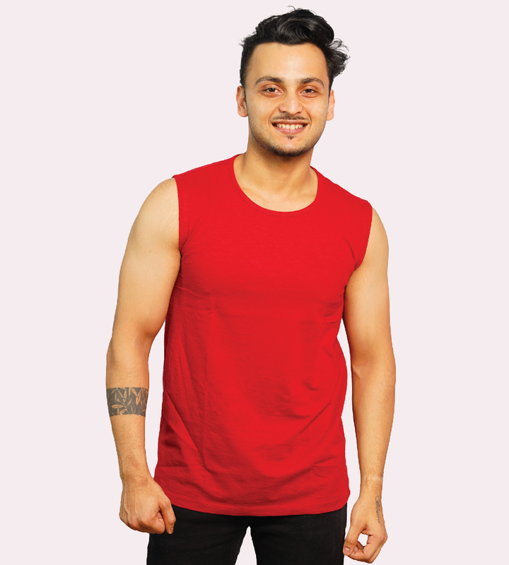 LOOSE VEST VINTAGE T-SHIRT RUBY PINK