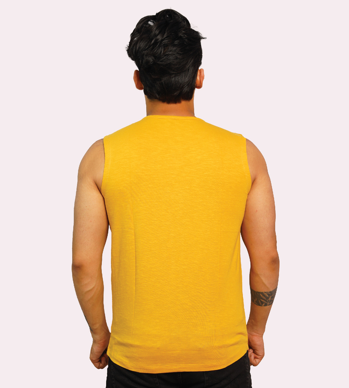 LOOSE VEST VINTAGE T-SHIRT MUSTARD YELLOW