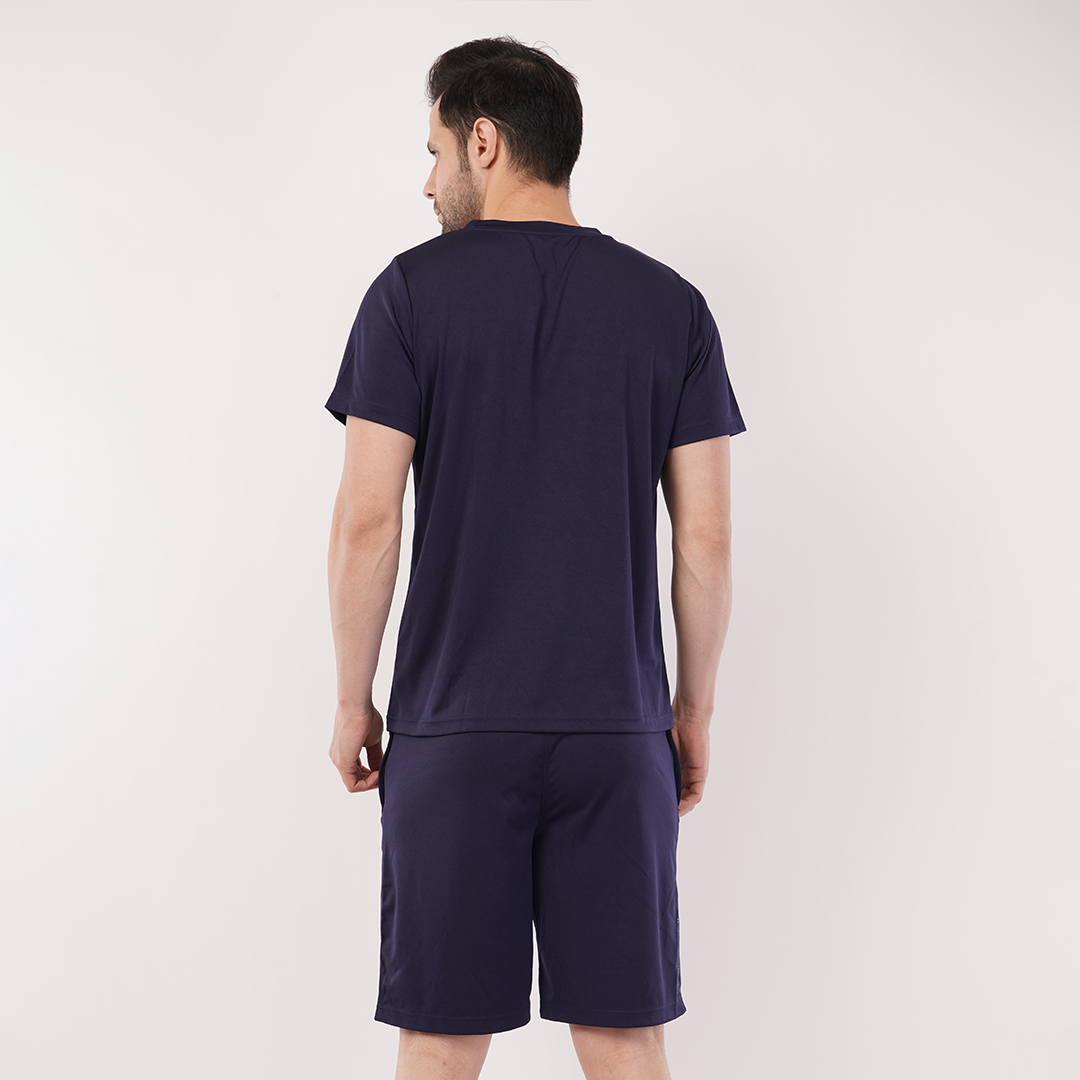 Men's Sports & T-Shirt Set - Zurich 4-Way Lycra, 240-250 GSM, Navy Blue (S, M, L) | Stretchable & Breathable Activewear Men's Sports & T-Shirt Set - Zurich 4-Way Lycra, 240-250 GSM, Navy Blue (S, M, L) | Stretchable & Breathable Activewear