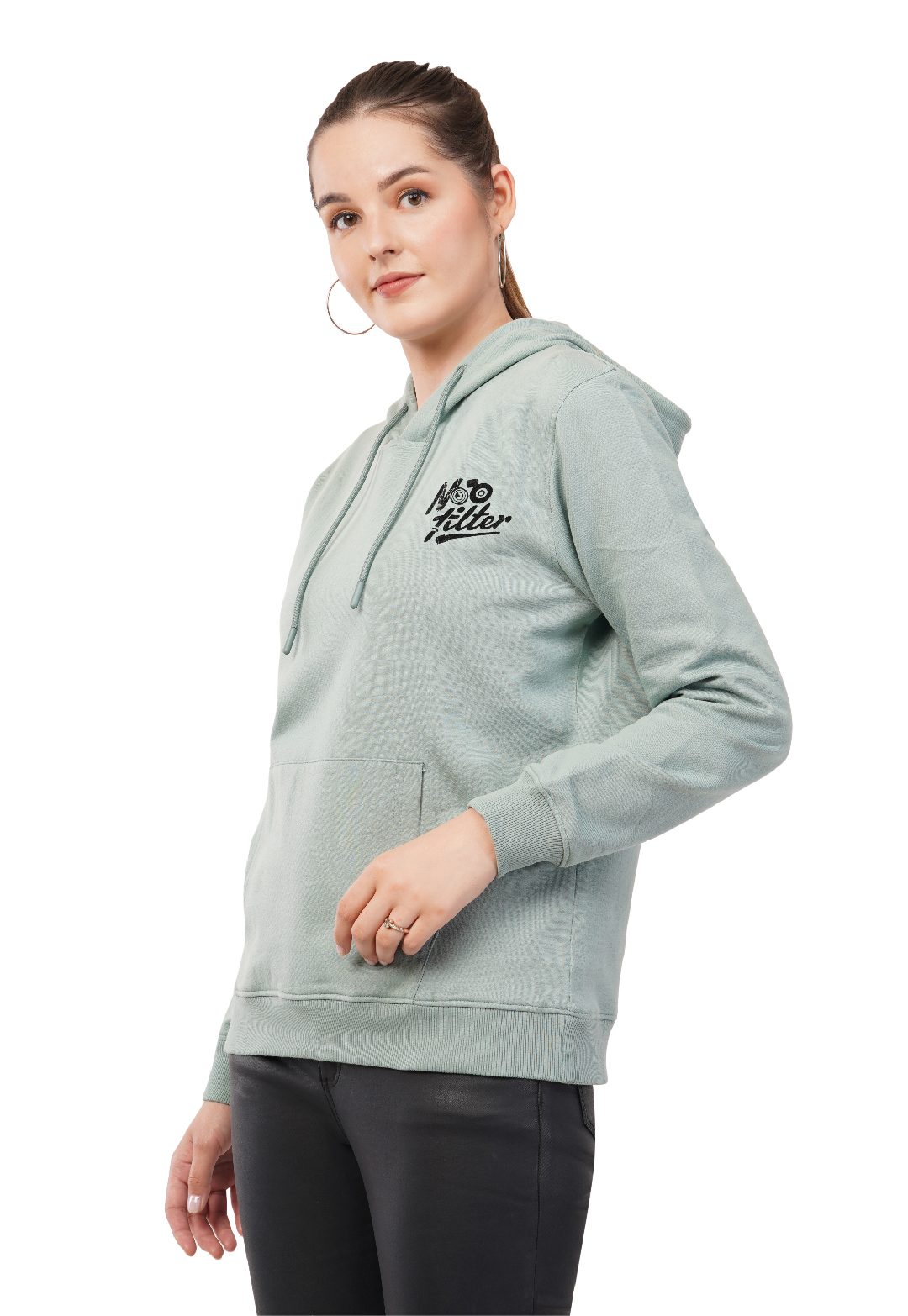 HOODED SWEATSHIRT PASTEL GREEN