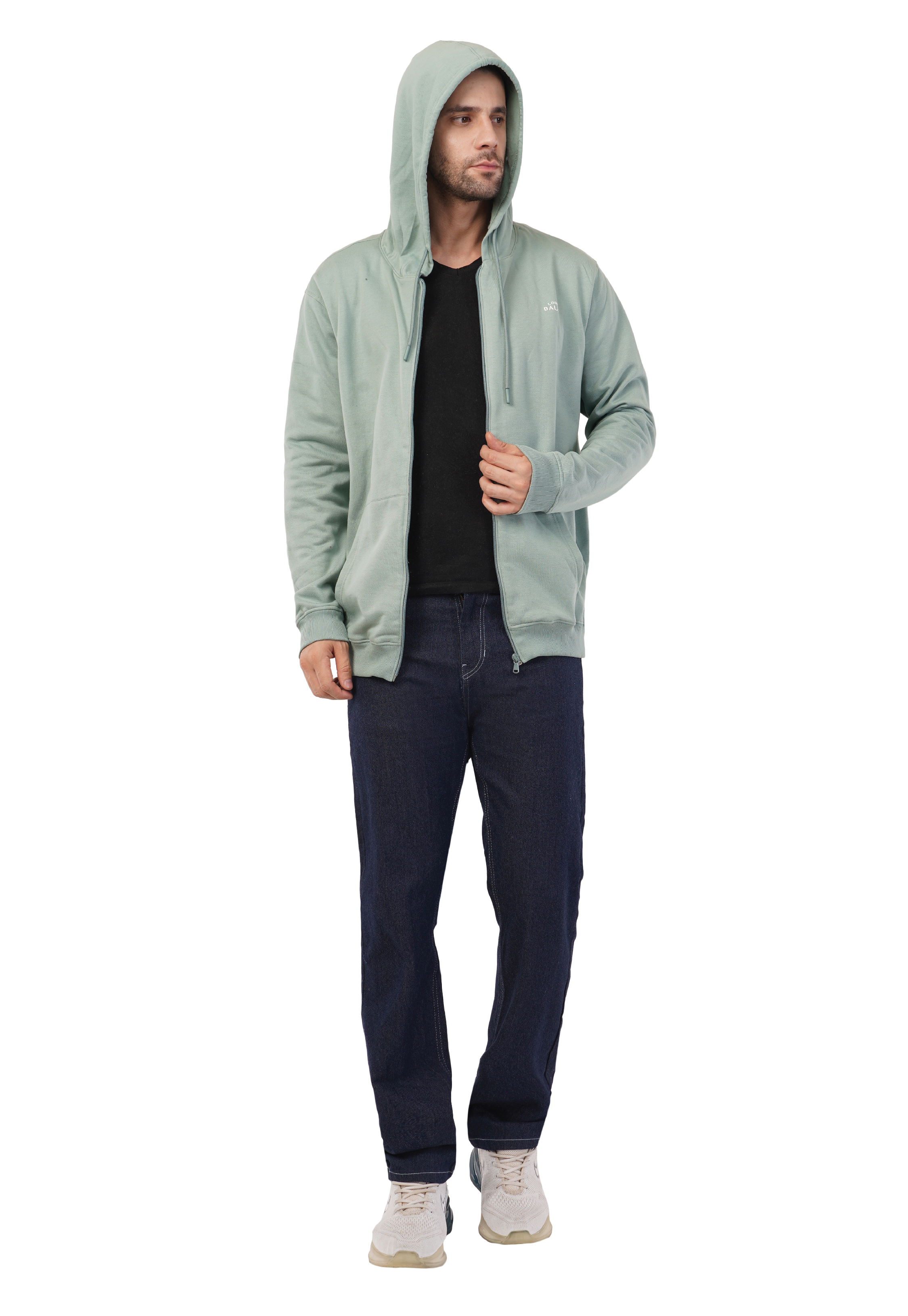 MALE HOODED SWEATSHIRT PASTEL GREEN
