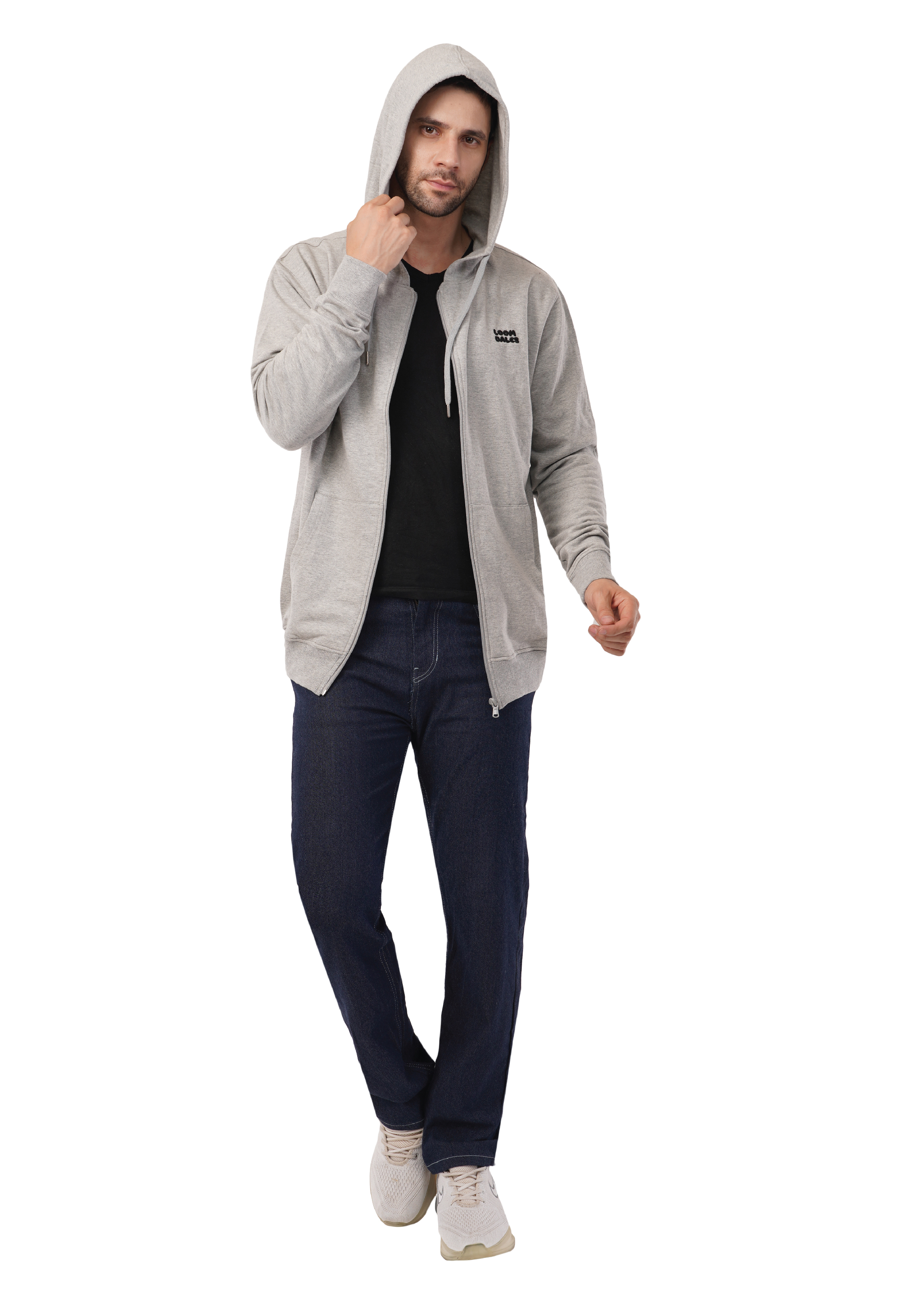 MALE HOODED SWEATSHIRT LIGHT GREY