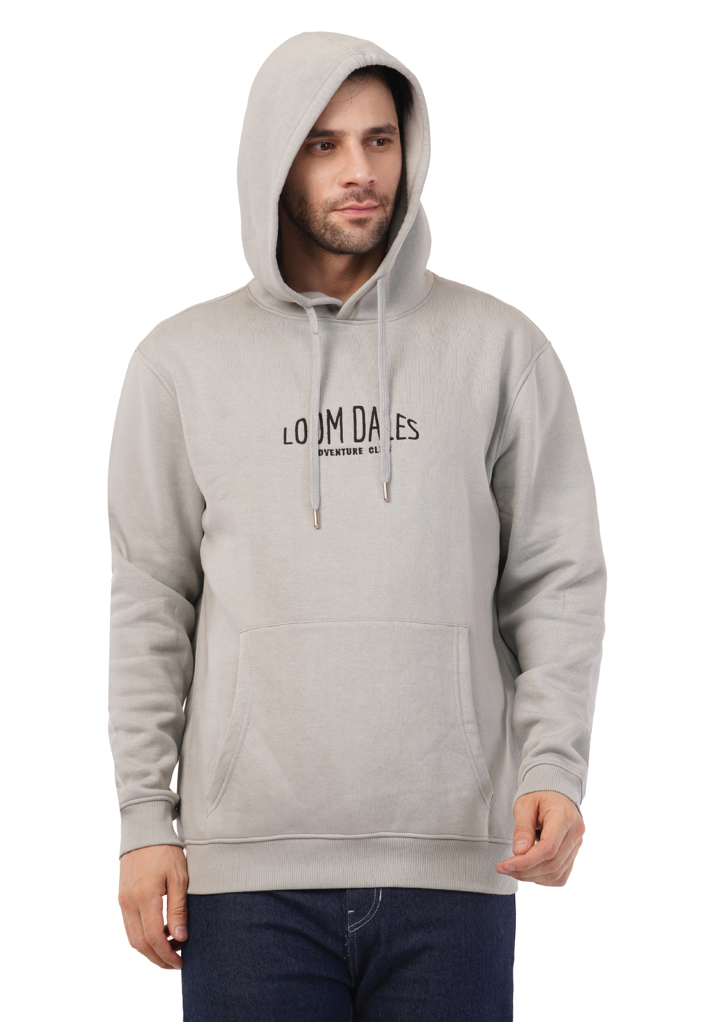 MALE HOODED SWEATSHIRT PENCIL GREY
