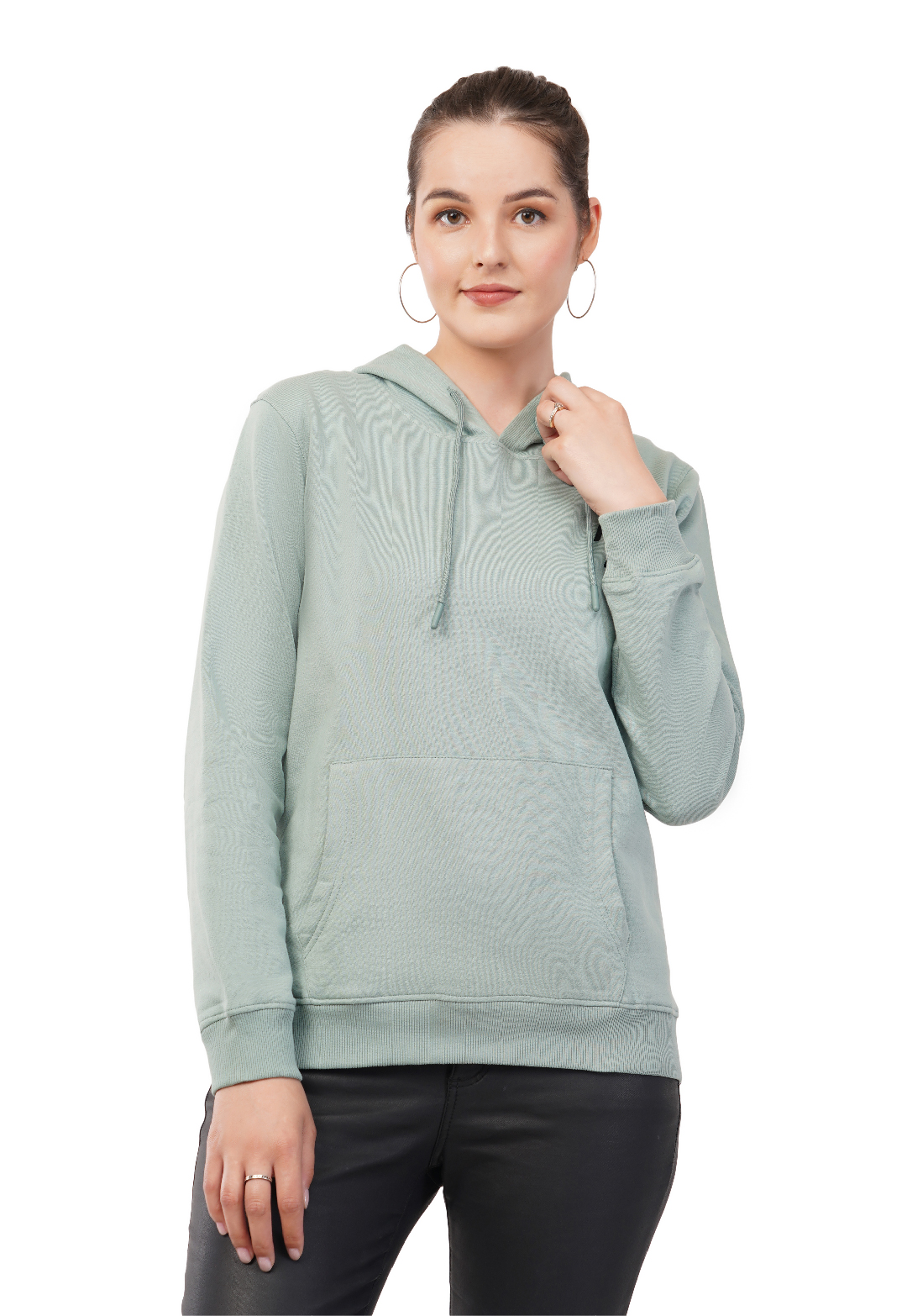 HOODED SWEATSHIRT PASTEL GREEN