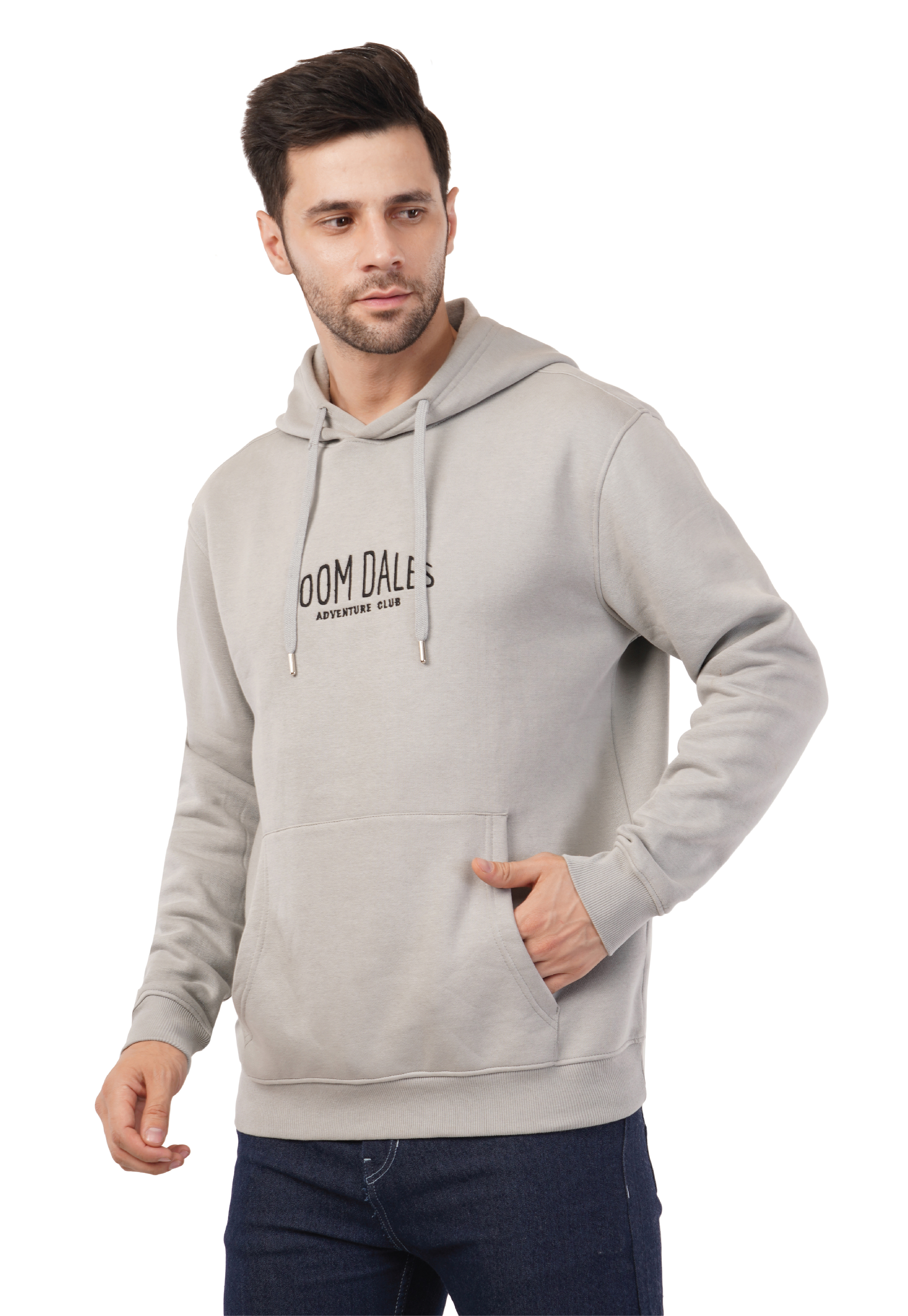 MALE HOODED SWEATSHIRT PENCIL GREY