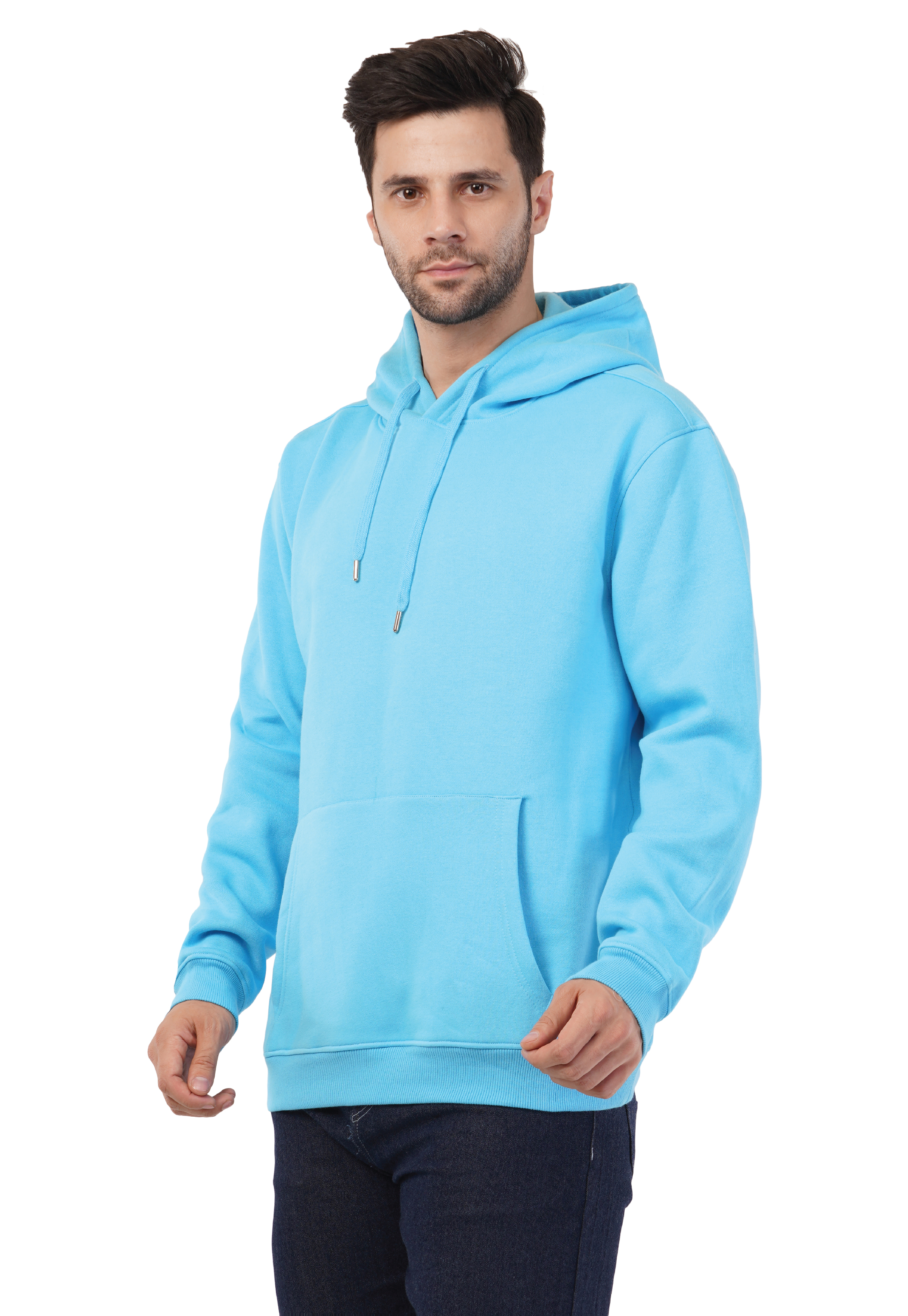 MALE HOODED SWEATSHIRT BLUE-S