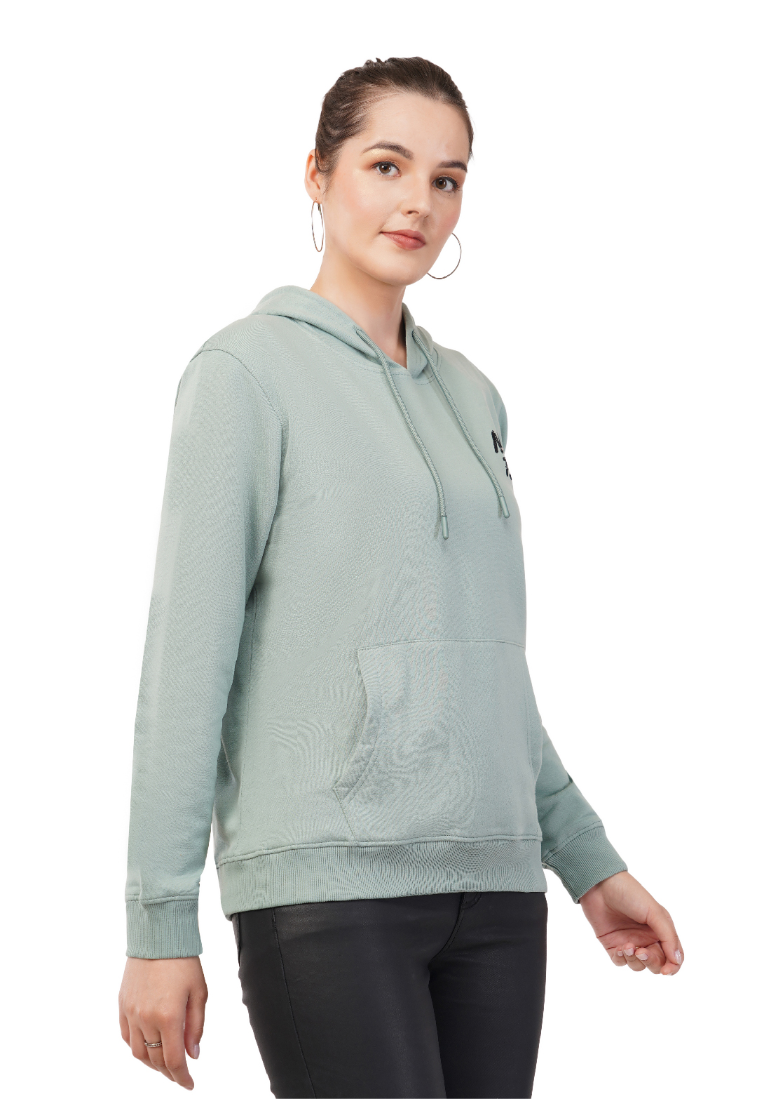 HOODED SWEATSHIRT PASTEL GREEN