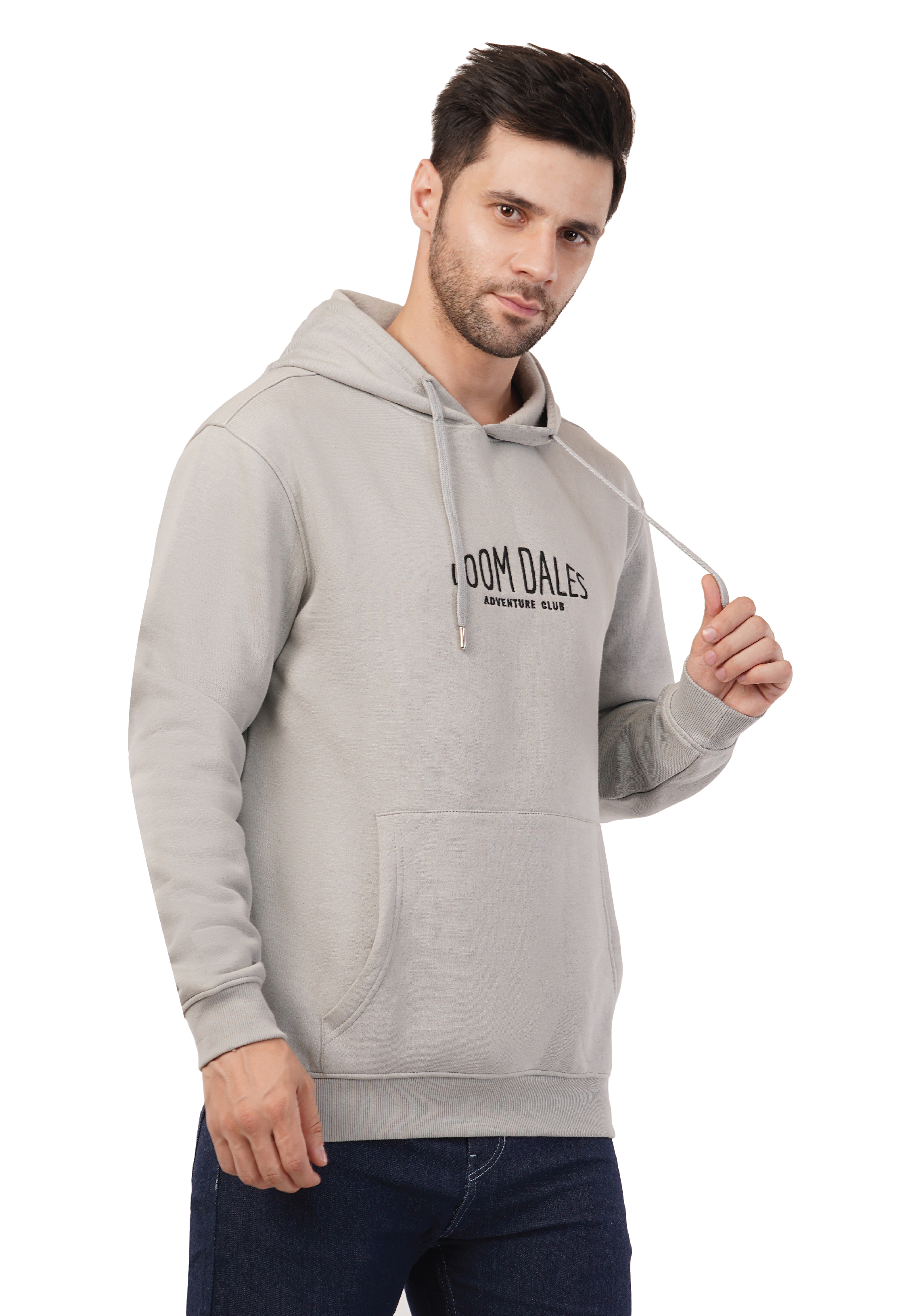MALE HOODED SWEATSHIRT PENCIL GREY