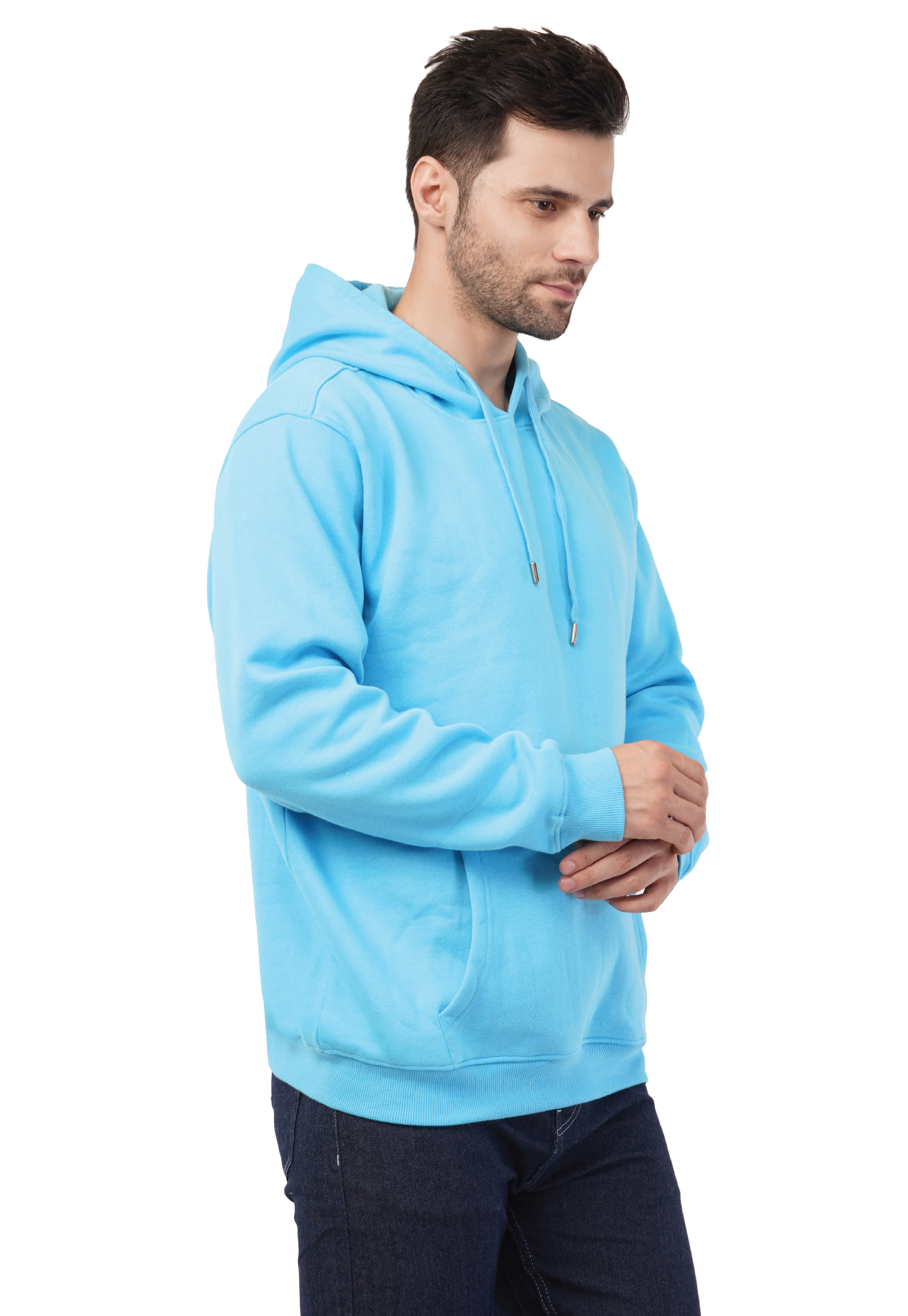 MALE HOODED SWEATSHIRT BLUE