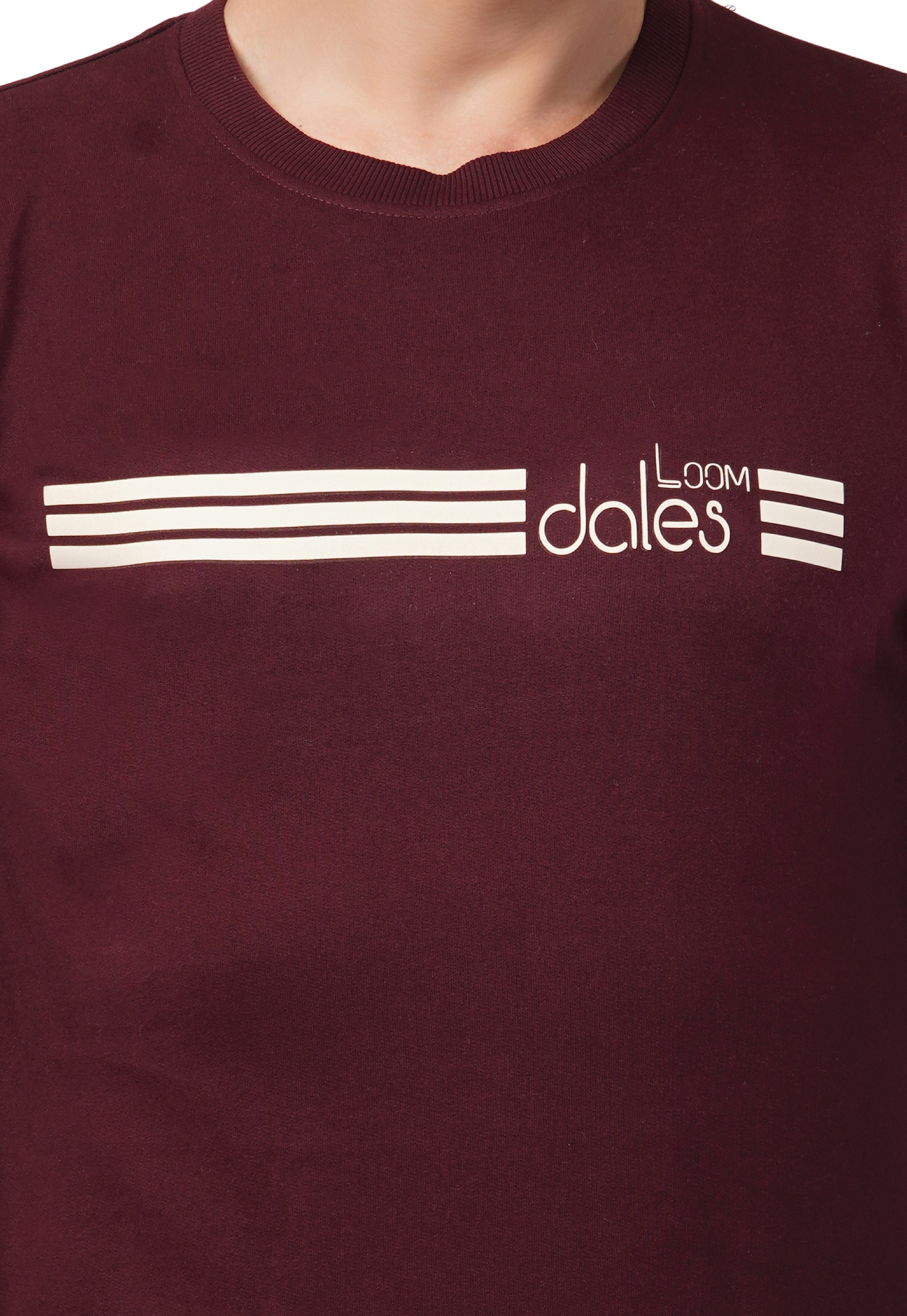 MALE SWEATSHIRT WITH SILICON HD PRINT WINE COLOR