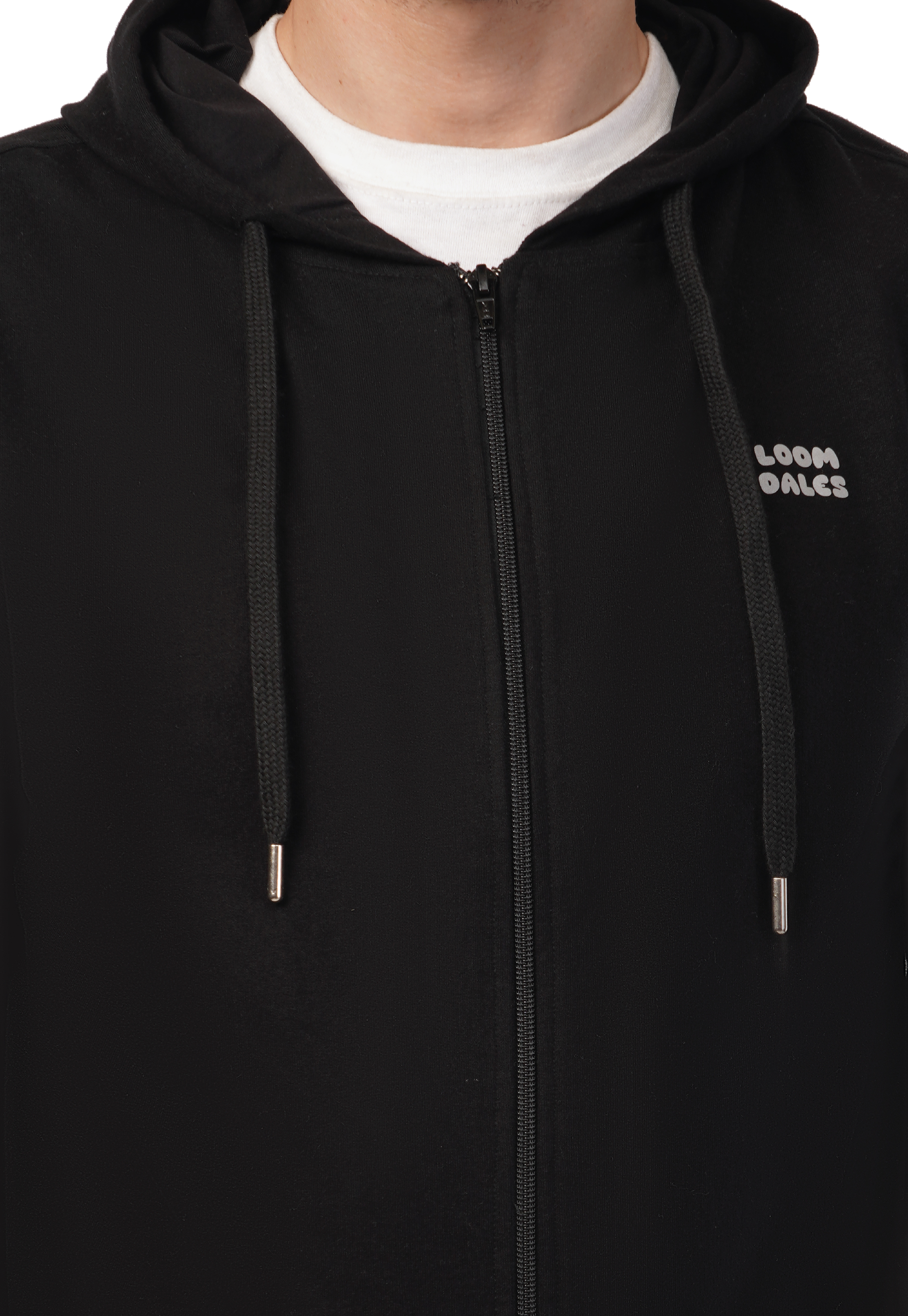 MALE HOODED SWEATSHIRT TERRY BLACK