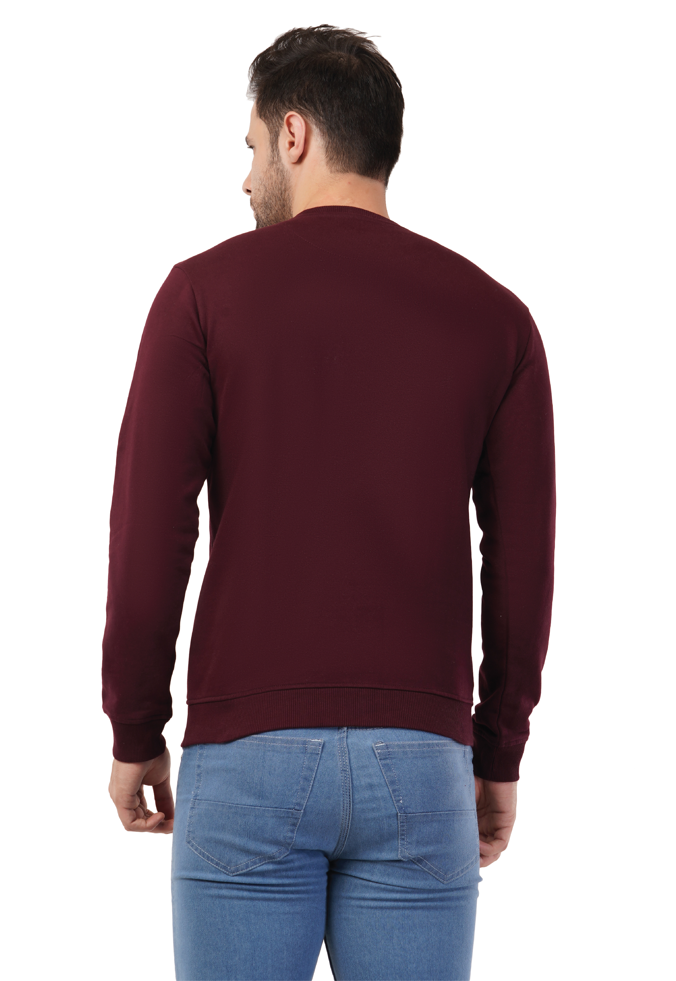 MALE SWEATSHIRT WITH SILICON HD PRINT WINE COLOR