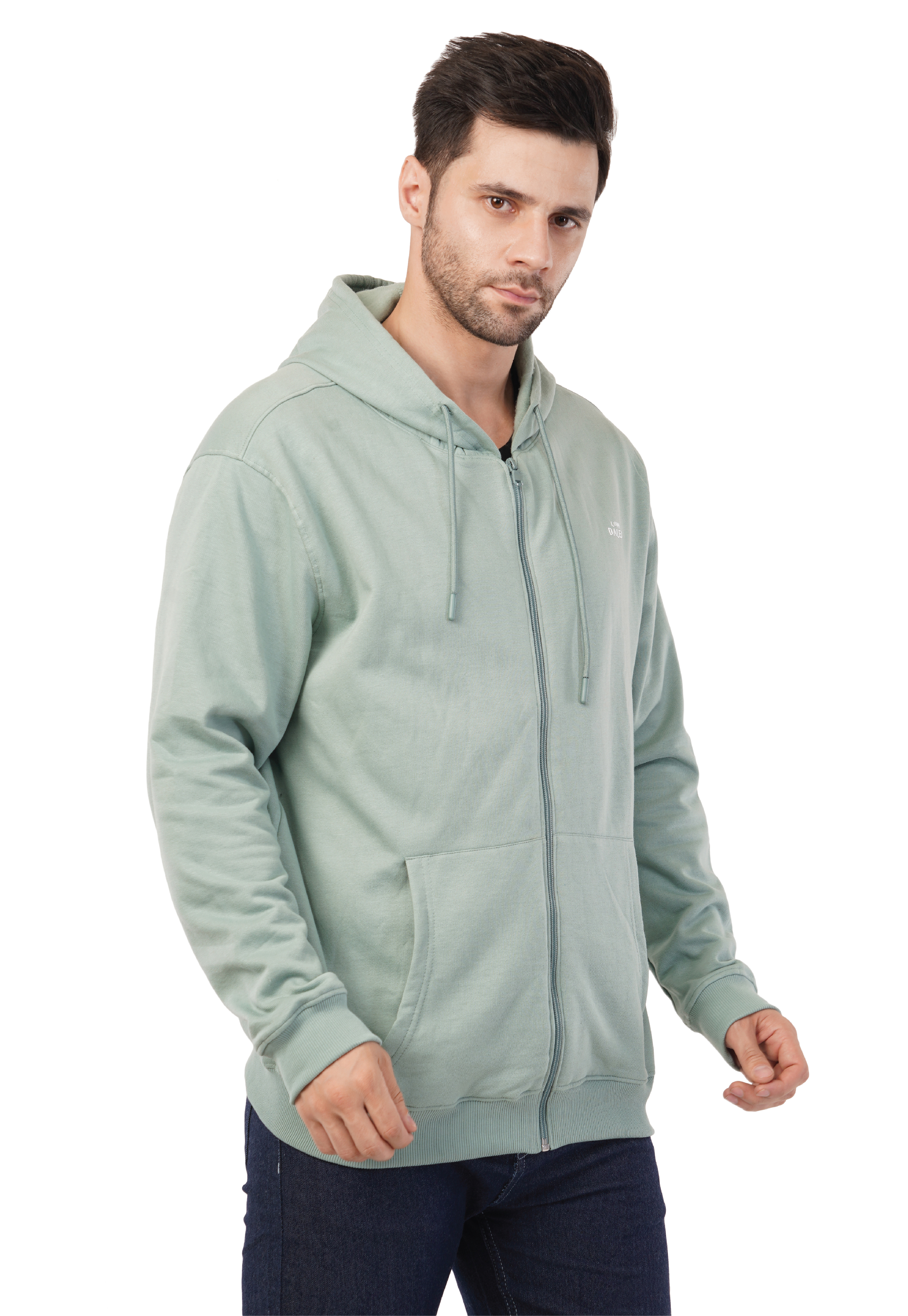 MALE HOODED SWEATSHIRT PASTEL GREEN