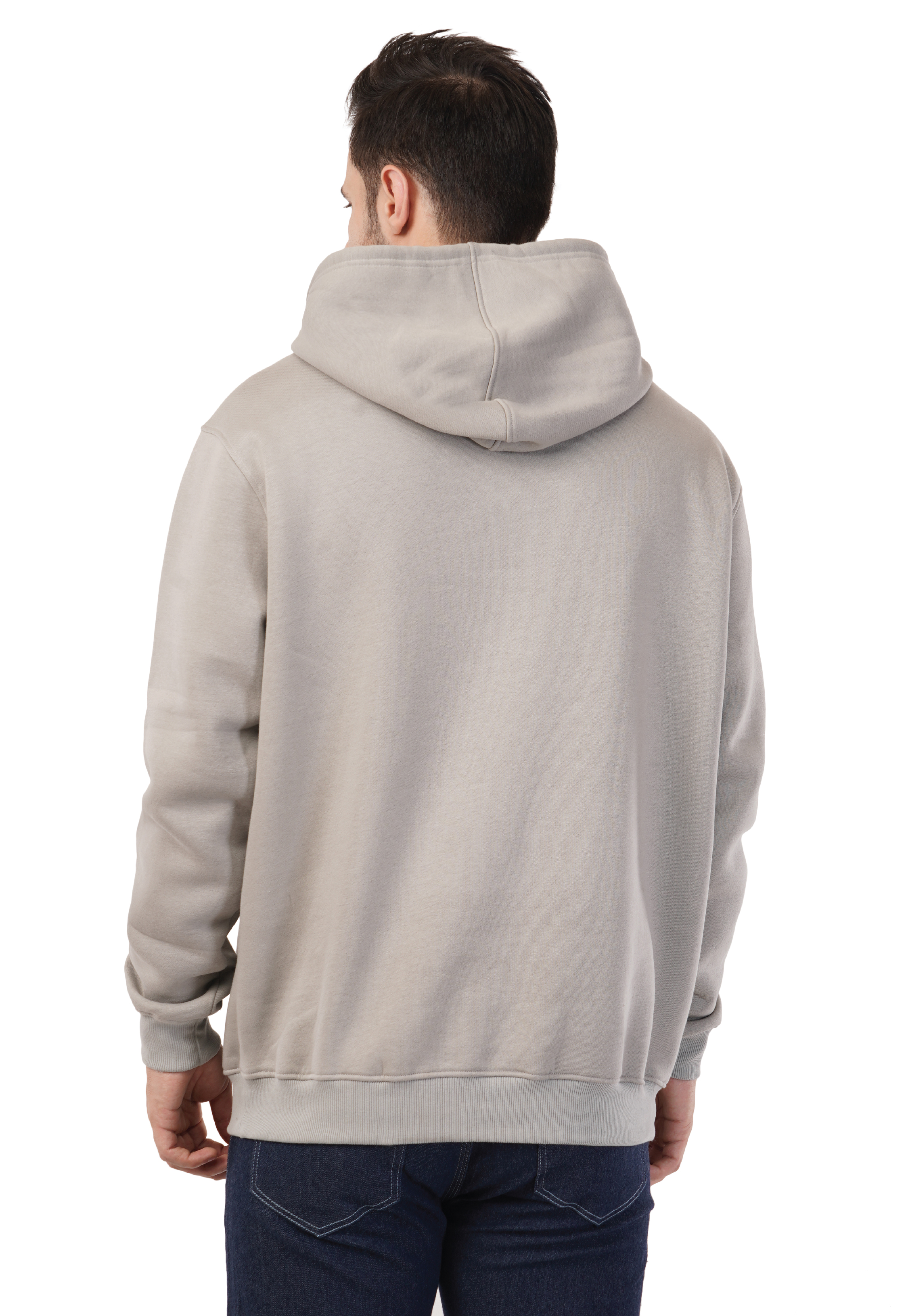 MALE HOODED SWEATSHIRT WITH PRINT PENCIL GREY