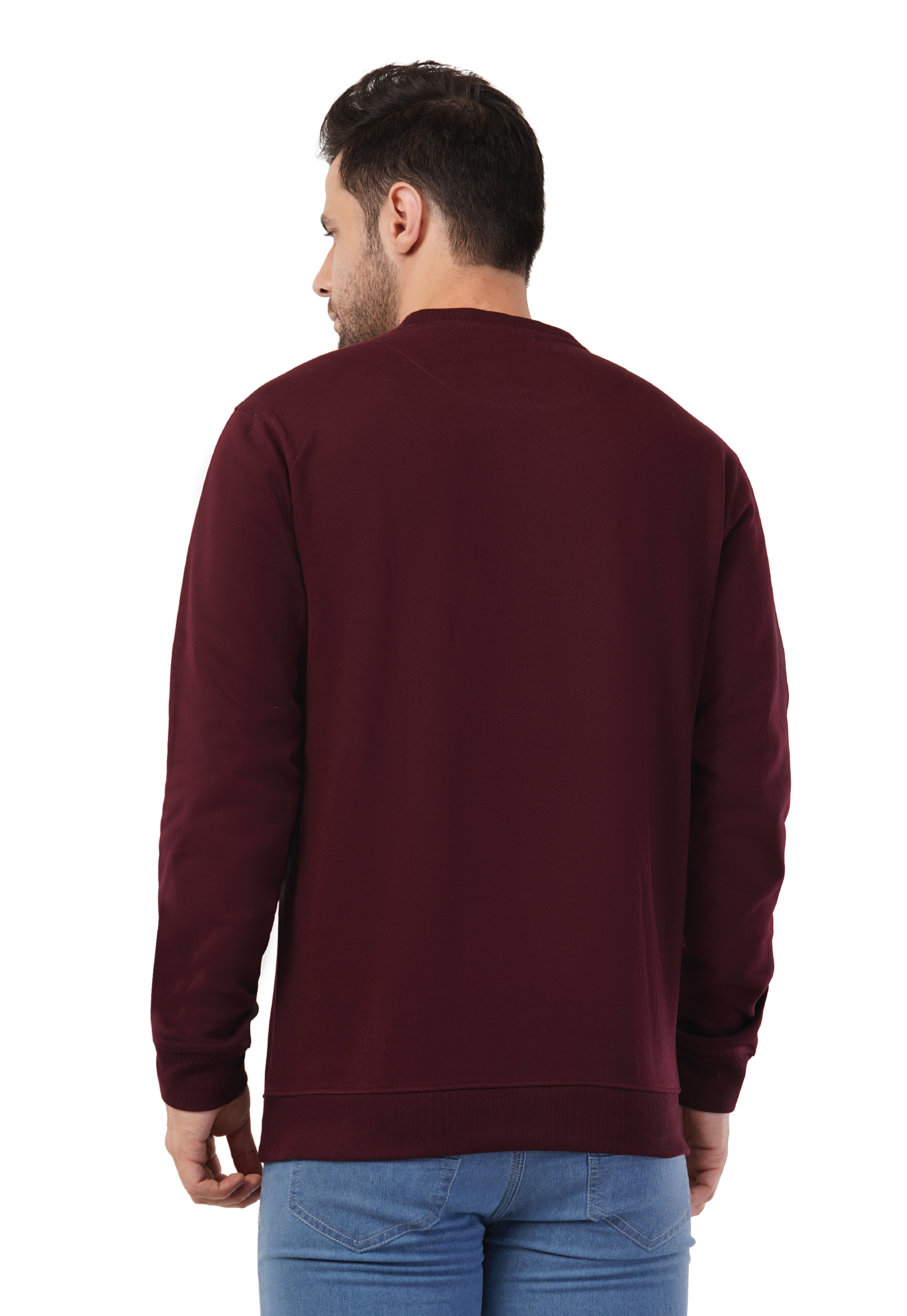MALE SWEATSHIRT WITH SILICON PRINT WINE COLOR