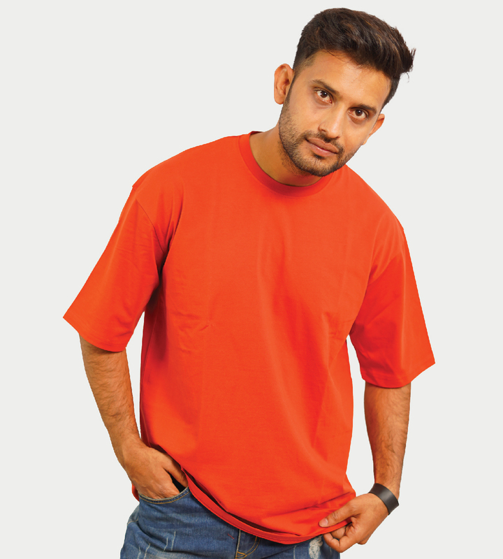 MALE LOOSE FIT T-SHIRT BRICK COLOR