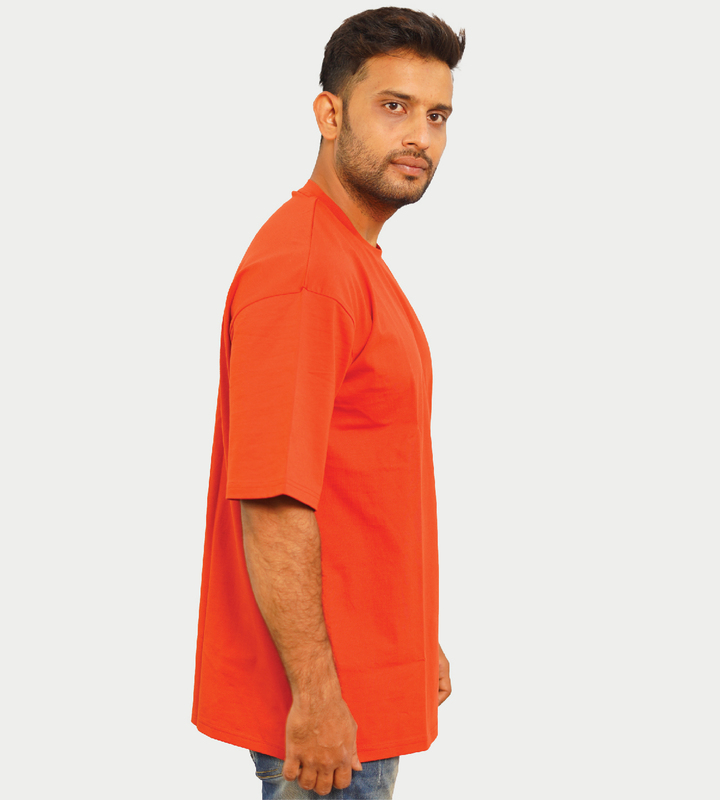 MALE LOOSE FIT T-SHIRT BRICK COLOR