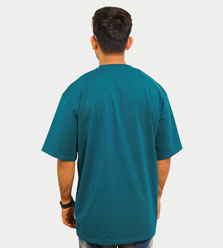 MALE LOOSE FIT T-SHIRT TEAL GREEN COLOR