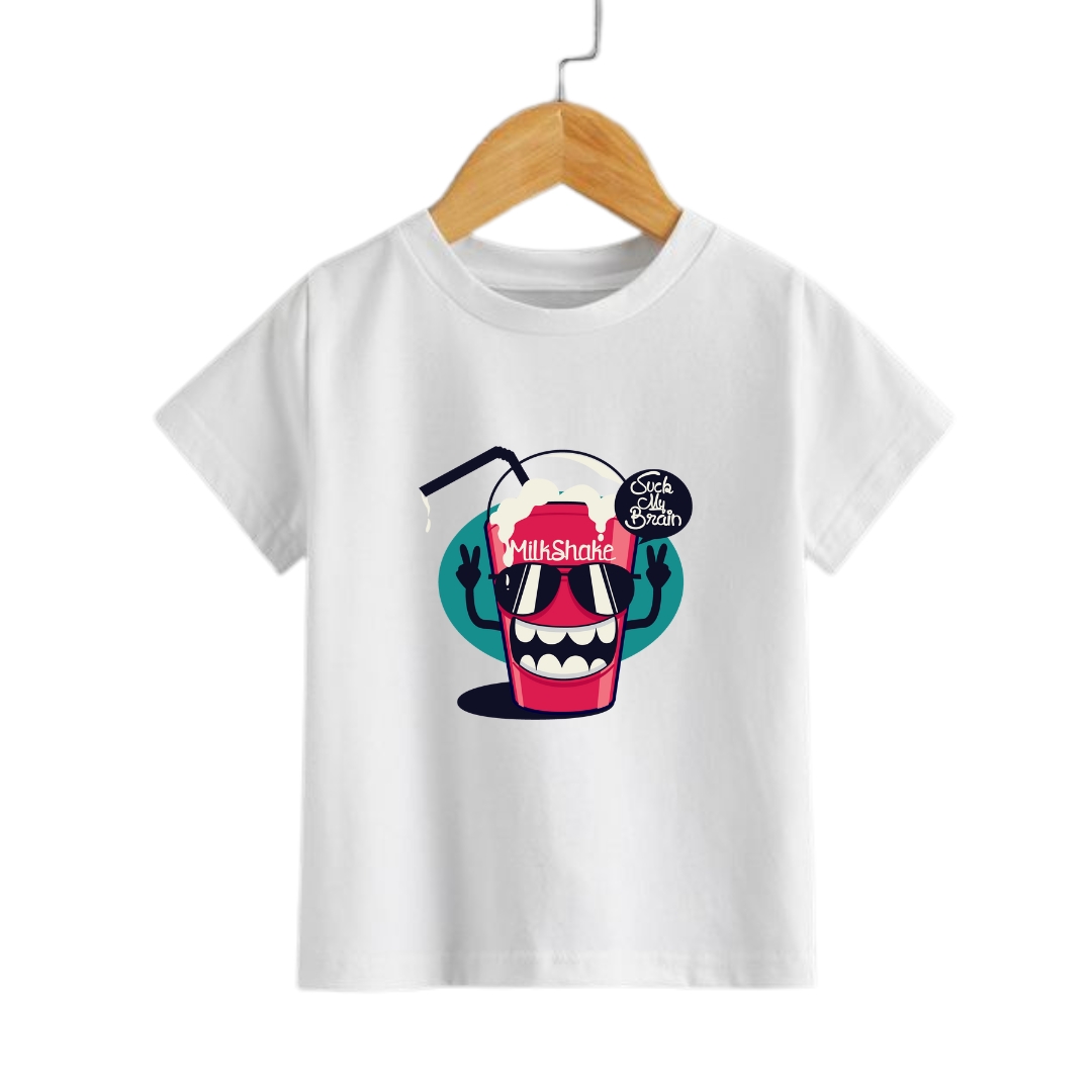 "MILK SHAKE " SUCH MY BRAIN SNOW WHITE KIDS T-SHIRTS