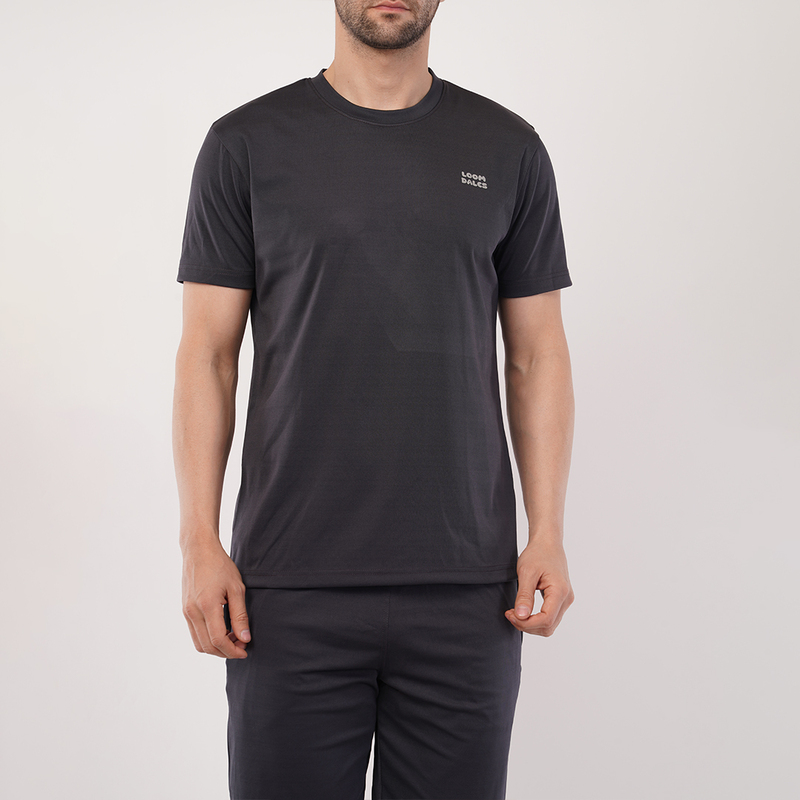 Men's Sports & T-Shirt Set - Zurich 4-Way Lycra, 240-250 GSM, Dark Grey (S, M, L) | Stretchable & Breathable Activewear Men's Sports & T-Shirt Set - Zurich 4-Way Lycra, 240-250 GSM, Dark Grey (S, M, L) | Stretchable & Breathable Activewear