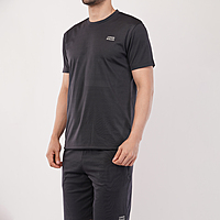 Men's Sports & T-Shirt Set - Zurich 4-Way Lycra, 240-250 GSM, Dark Grey (S, M, L) | Stretchable & Breathable Activewear