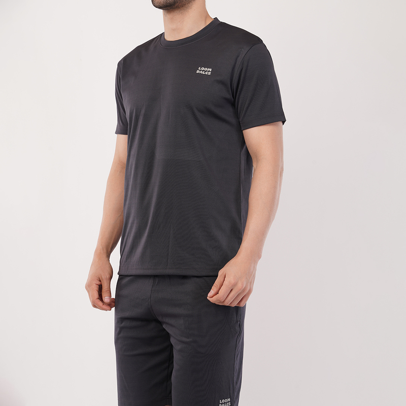 Men's Sports & T-Shirt Set - Zurich 4-Way Lycra, 240-250 GSM, Dark Grey (S, M, L) | Stretchable & Breathable Activewear Men's Sports & T-Shirt Set - Zurich 4-Way Lycra, 240-250 GSM, Dark Grey (S, M, L) | Stretchable & Breathable Activewear
