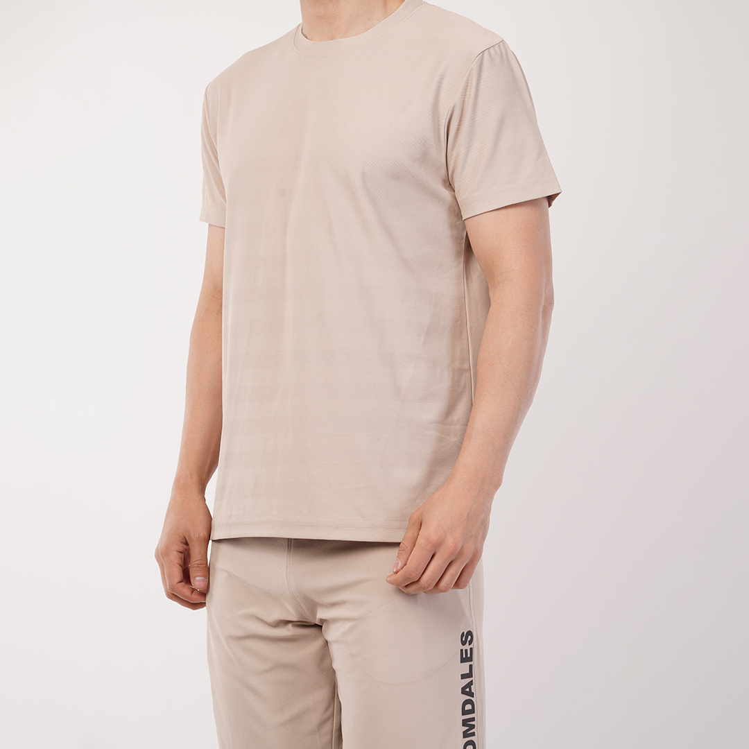 Men's Sports T-Shirt & Shorts Set | SAP Herringbone 170 GSM | Beige | Shop Now Men's Sports T-Shirt & Shorts Set | SAP Herringbone 170 GSM | Beige | Shop Now