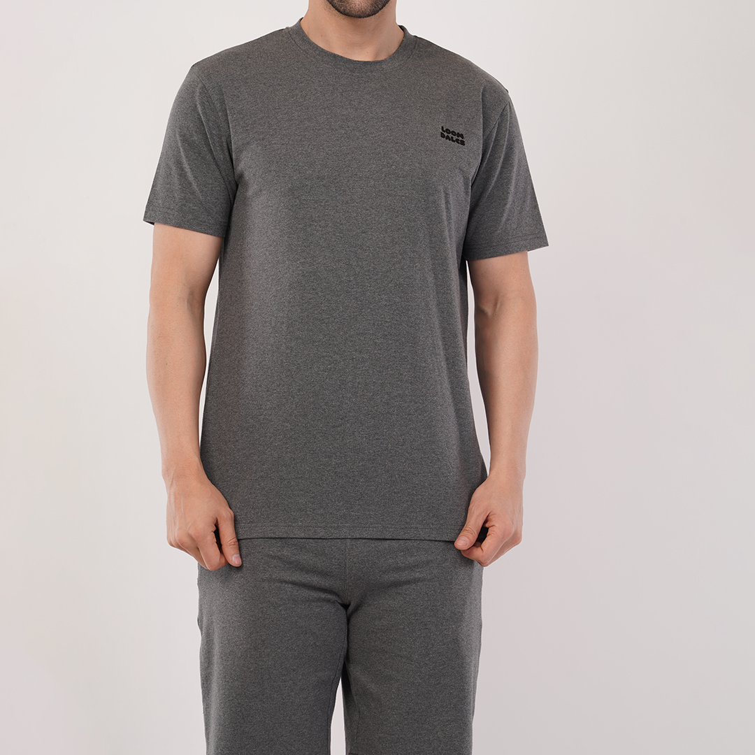 Men's Sports & T-Shirt Set - Lycra, 180 GSM, Dark Grey (S, M, L) | Lightweight & Breathable Activewear Men's Sports & T-Shirt Set - Lycra, 180 GSM, Dark Grey (S, M, L) | Lightweight & Breathable Activewear