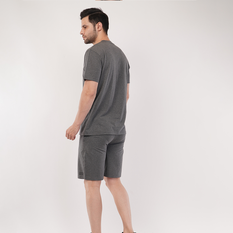 Men's Sports & T-Shirt Set - Lycra, 180 GSM, Dark Grey (S, M, L) | Lightweight & Breathable Activewear Men's Sports & T-Shirt Set - Lycra, 180 GSM, Dark Grey (S, M, L) | Lightweight & Breathable Activewear