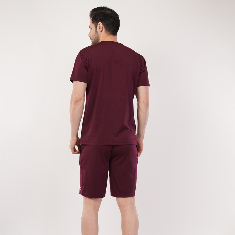 Men's Sports & T-Shirt Set - Zurich 4-Way Lycra, 240-250 GSM, Wine Color (S, M, L) | Stretchable & Breathable Activewear Men's Sports & T-Shirt Set - Zurich 4-Way Lycra, 240-250 GSM, Wine Color (S, M, L) | Stretchable & Breathable Activewear